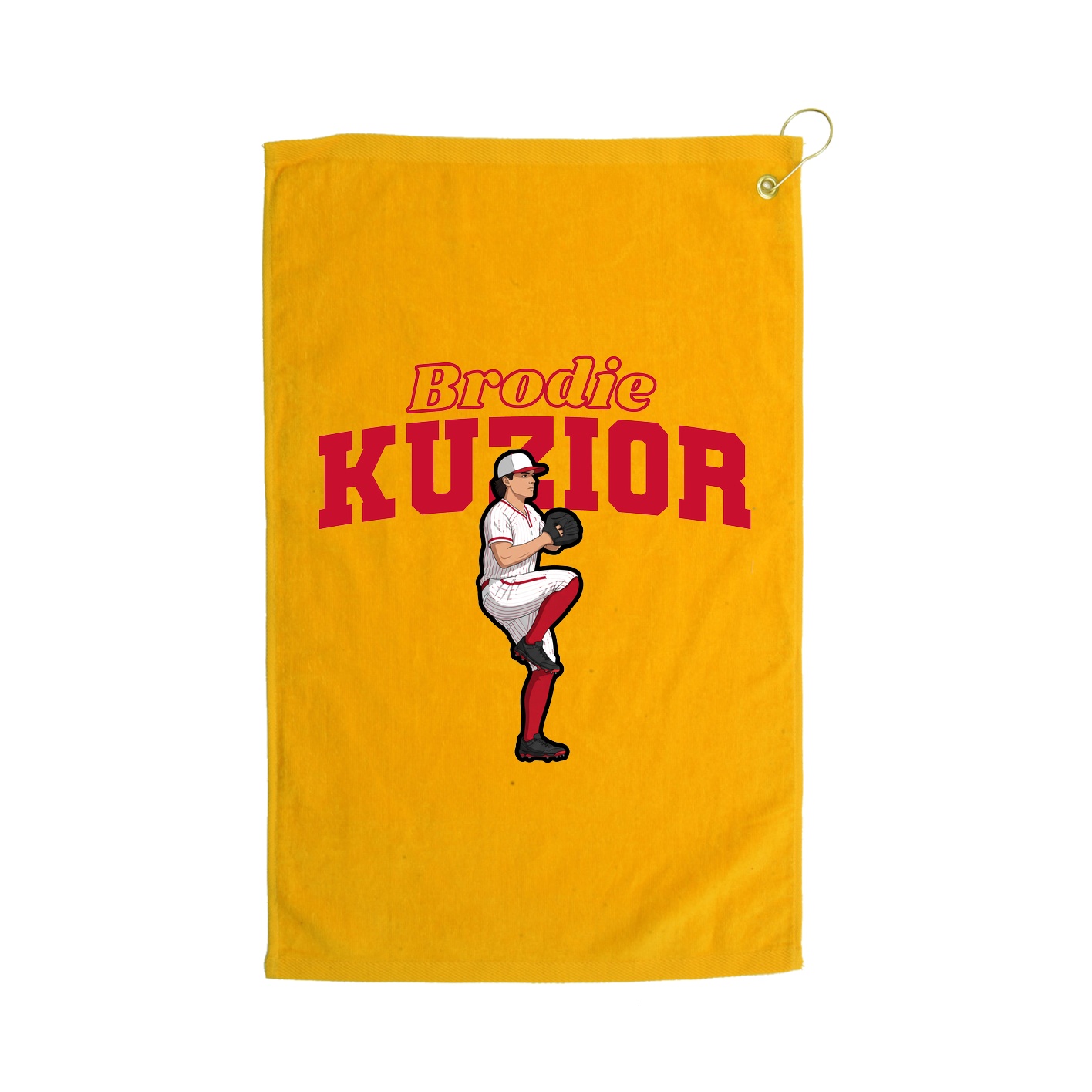 Golf Towel — Name Arch in Gold