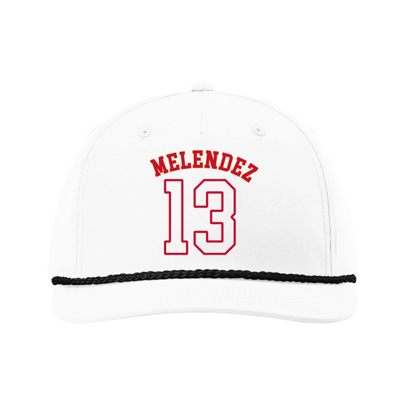 Five-Panel Classic Rope Cap — Shirsey Arch in White