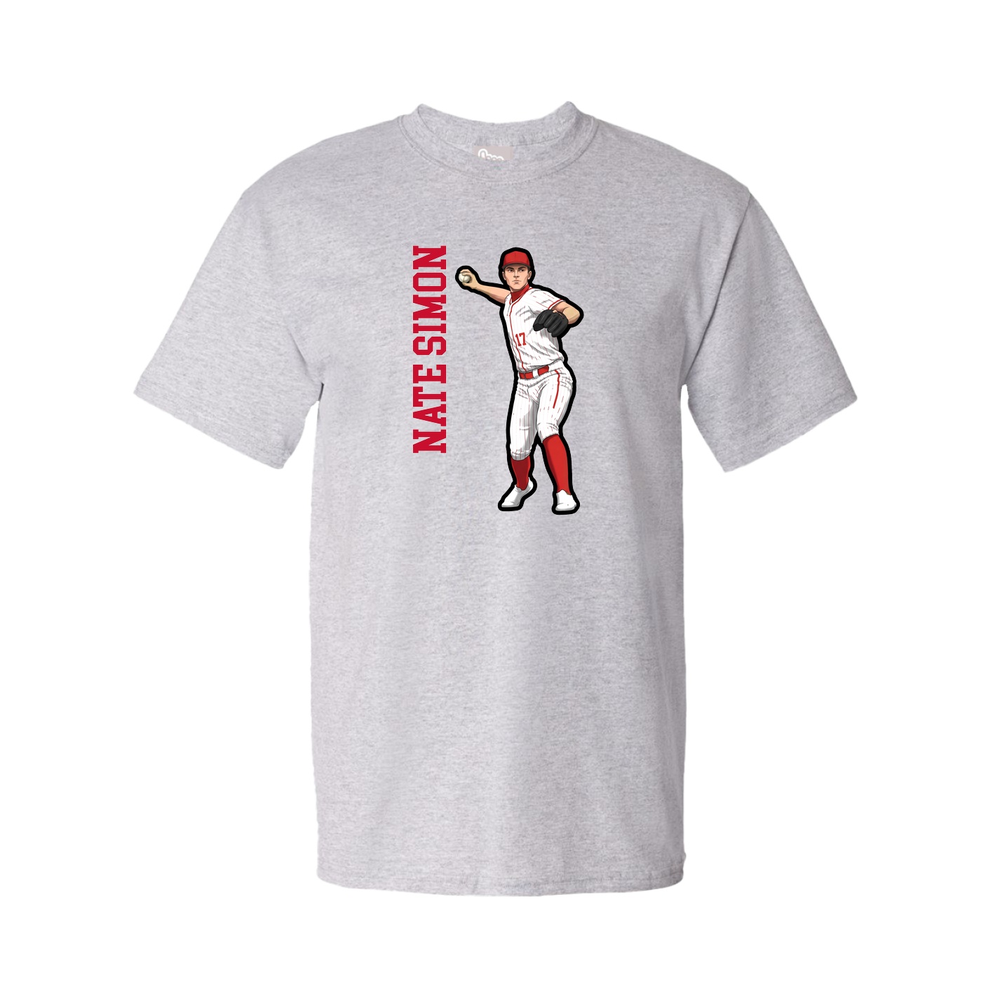 Youth Tee — Name Vertical in Grey