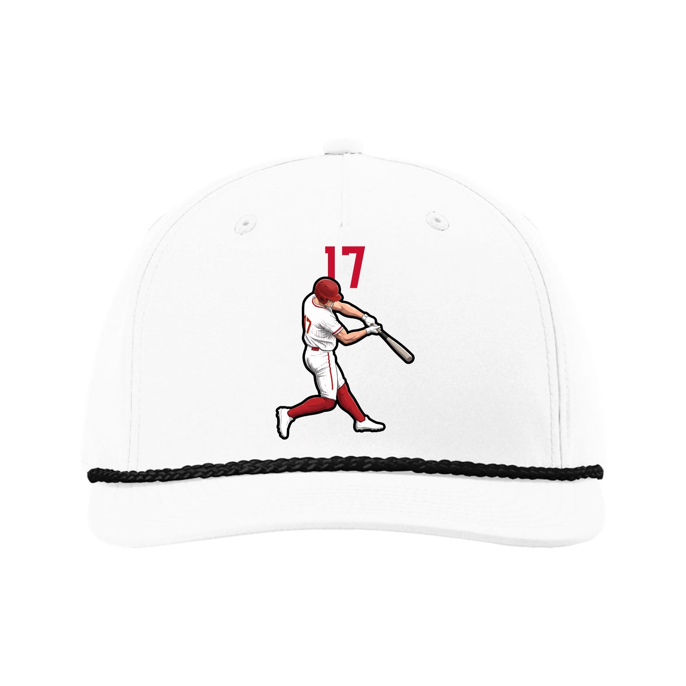 Five-Panel Classic Rope Cap — Number Top in White