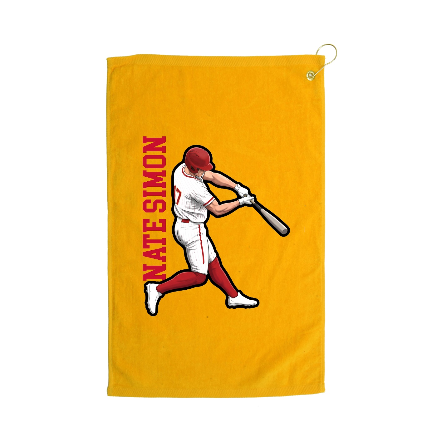 Golf Towel — Name Vertical in Gold
