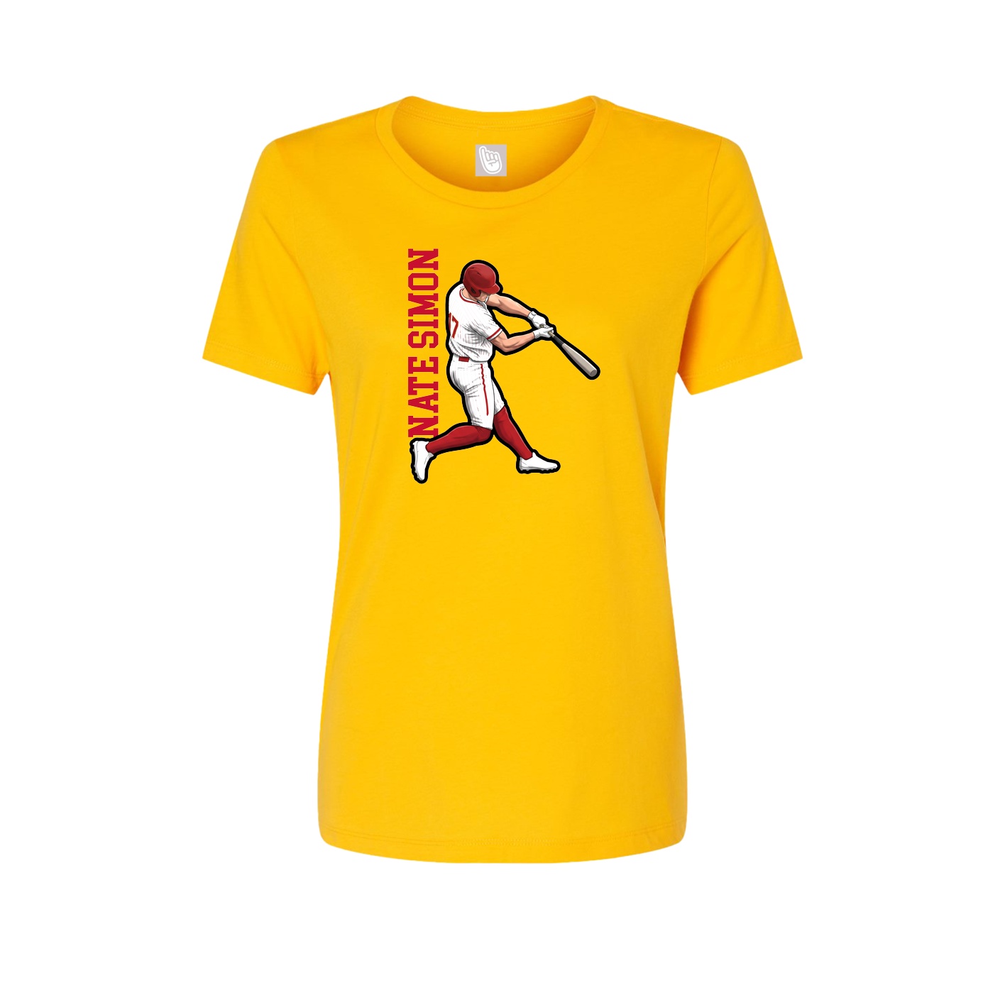 Fitted Women's Tee — Name Vertical in Gold