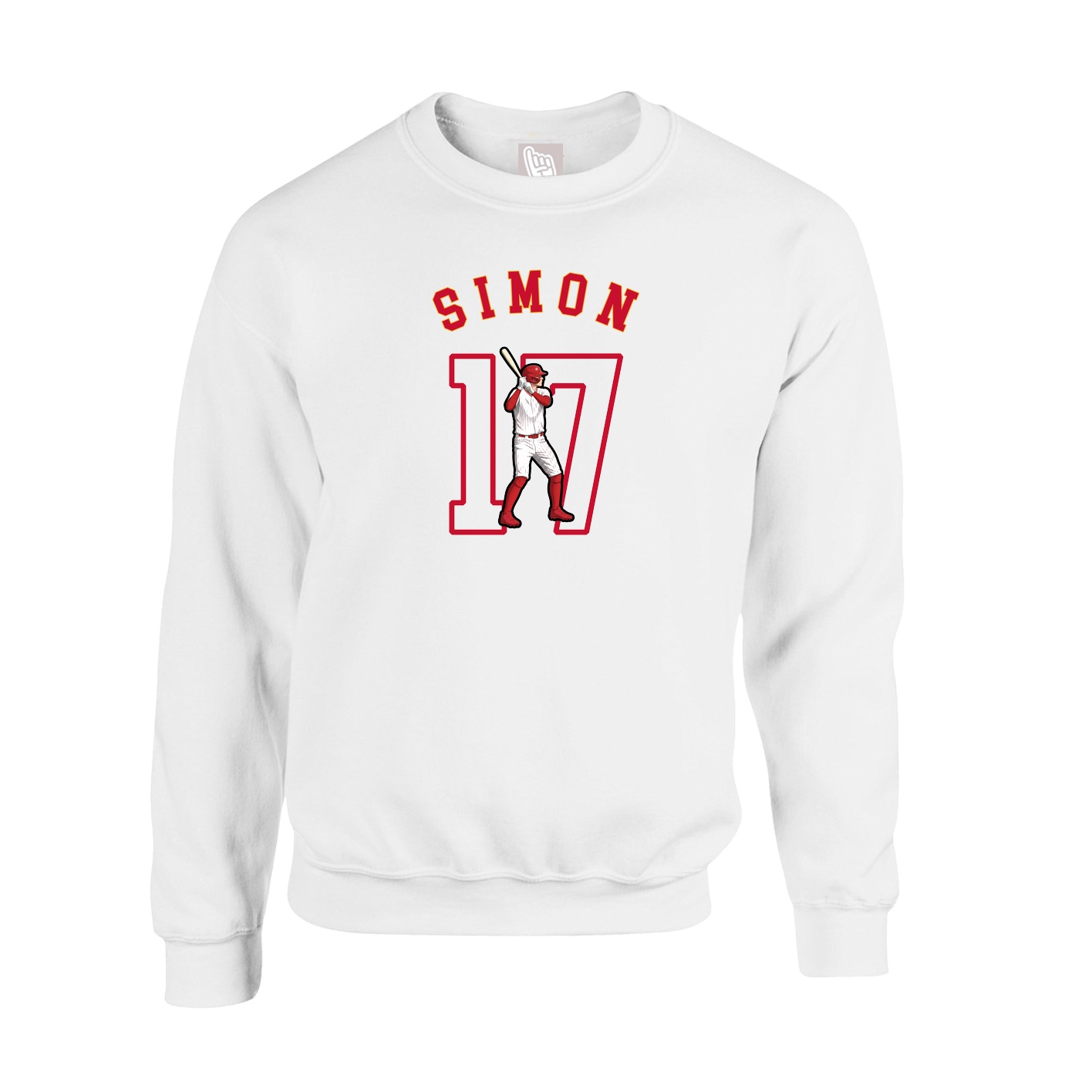 Fleece Crew — Shirsey Arch in White