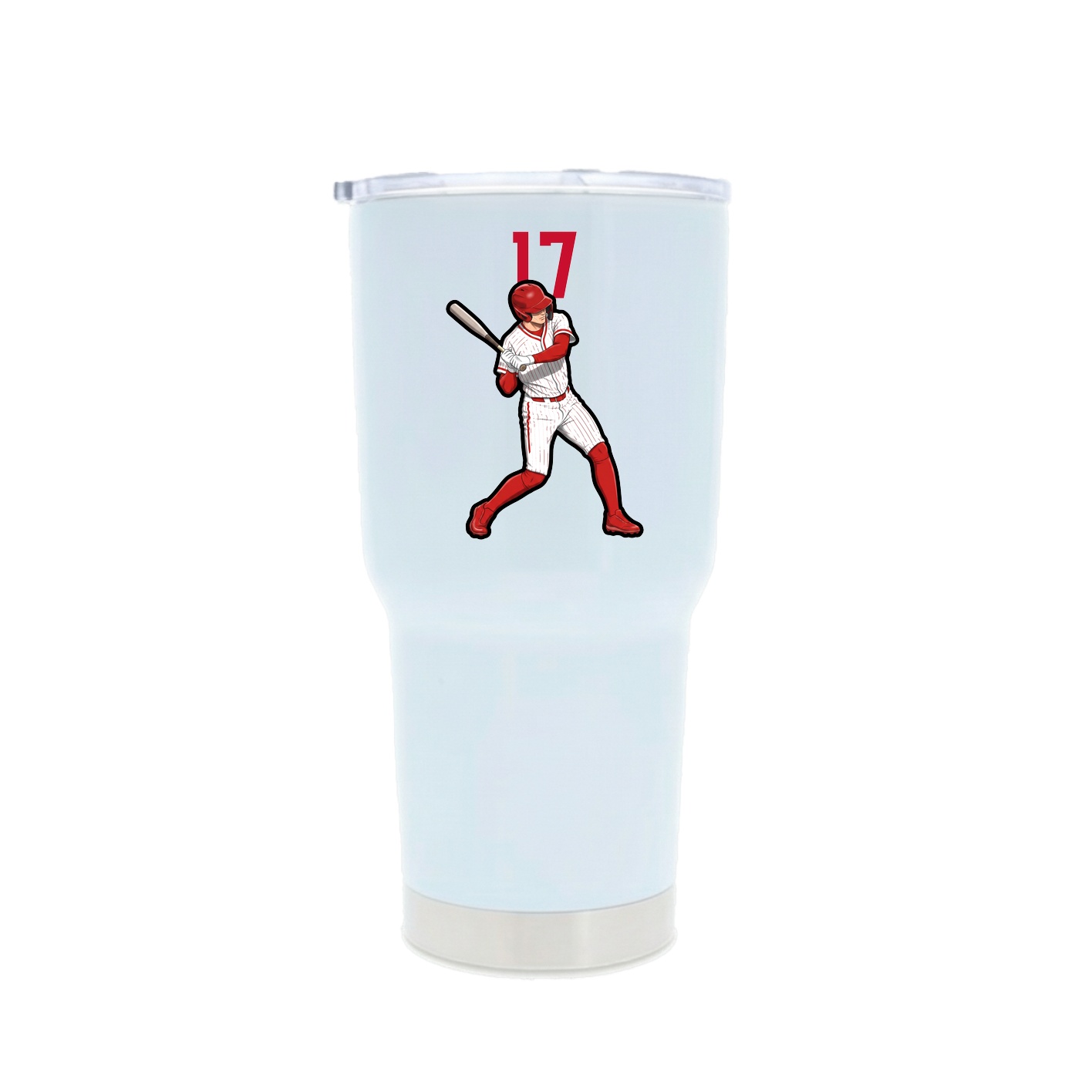 30oz Stainless Steel Tumbler — Number Top in White