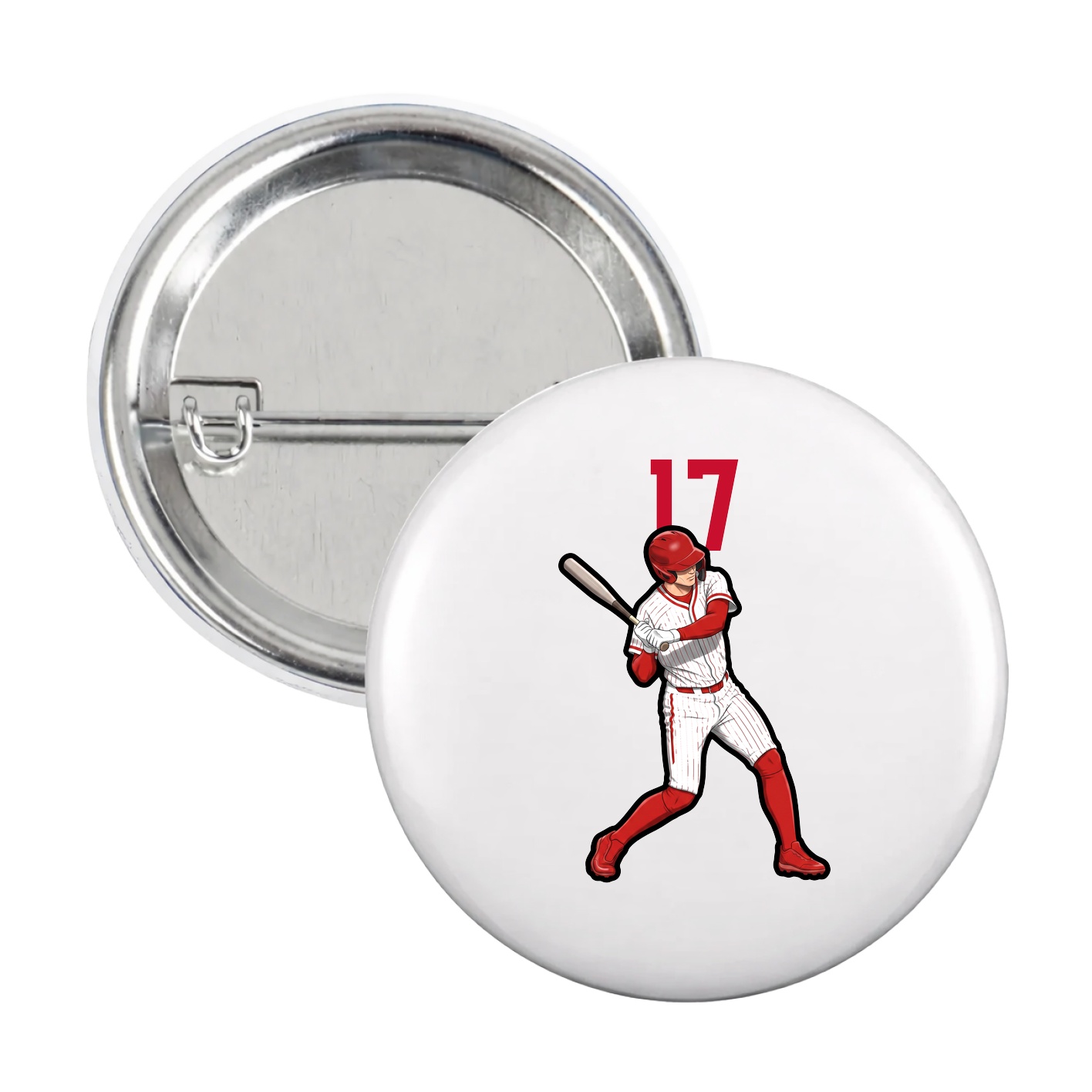 Game Day Button — Number Top in White