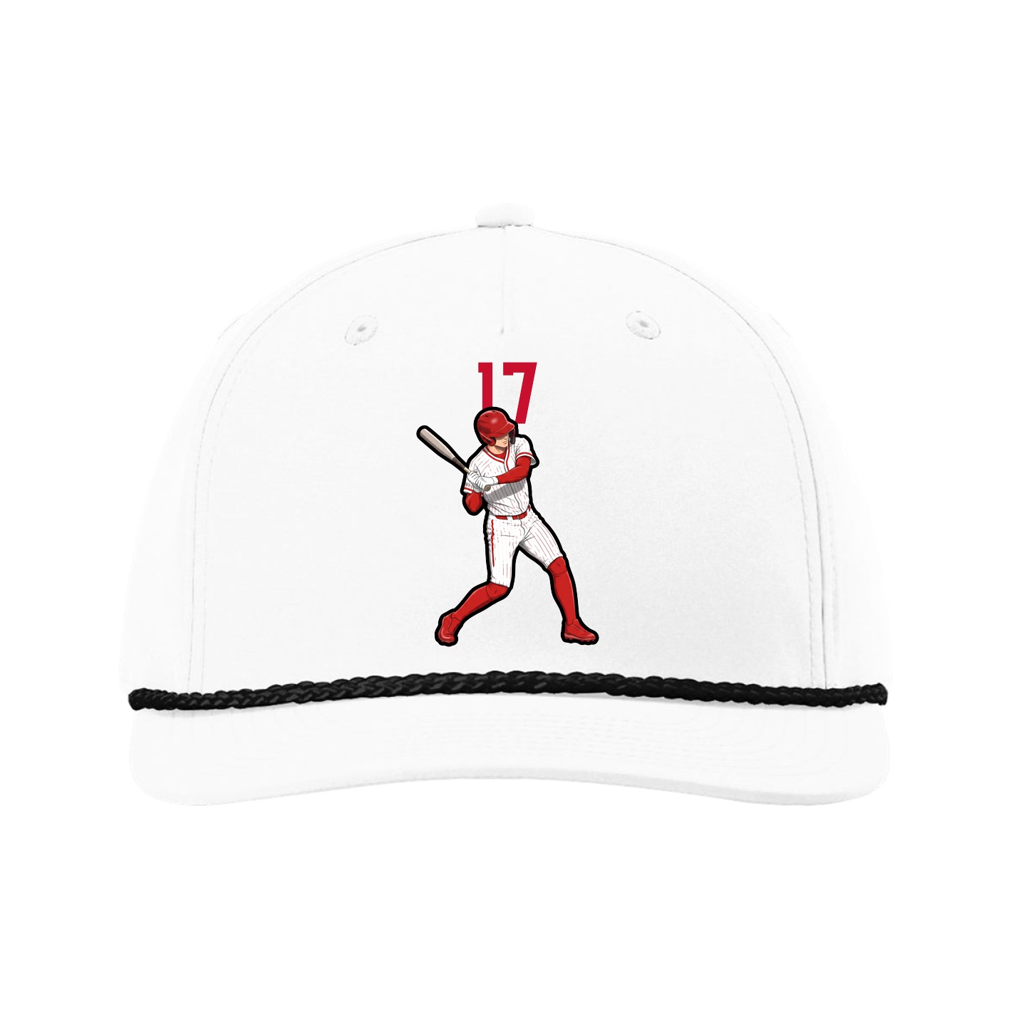 Five-Panel Classic Rope Cap — Number Top in White