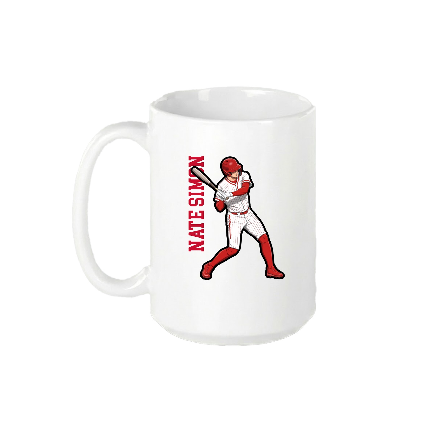 15oz Coffee Mug — Name Vertical in White