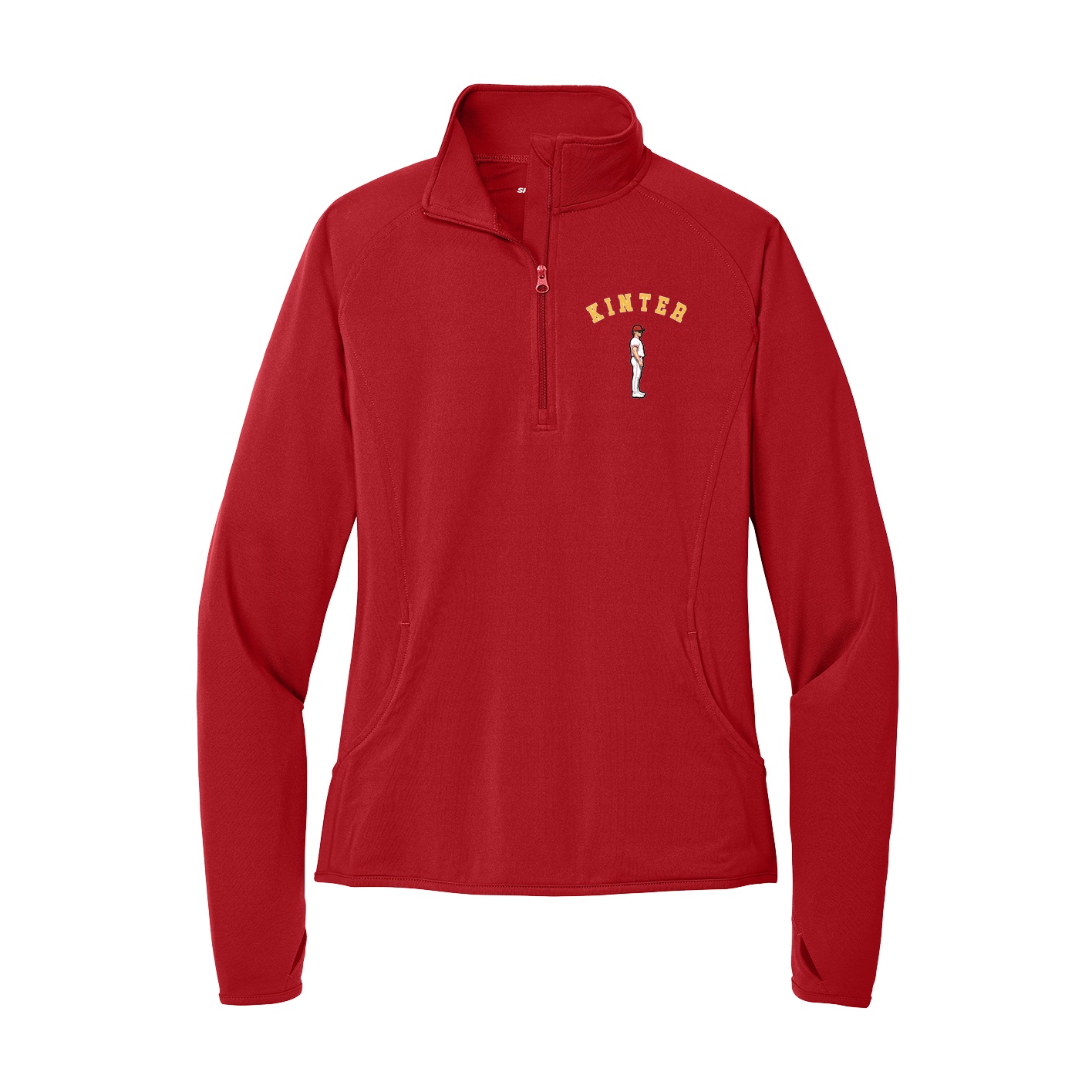 Women's Q-Zip Pullover — Shirsey Arch in Red