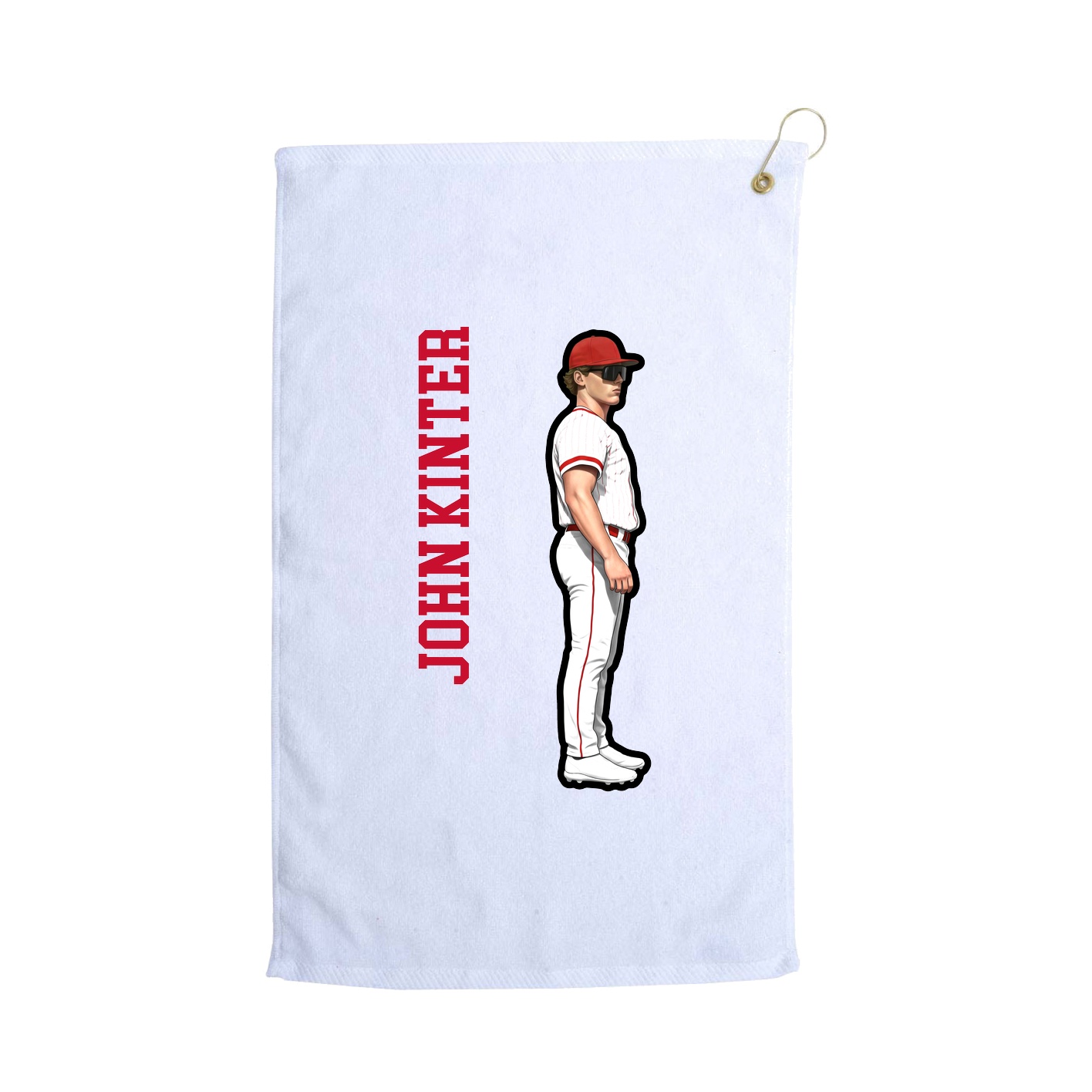 Golf Towel — Name Vertical in White