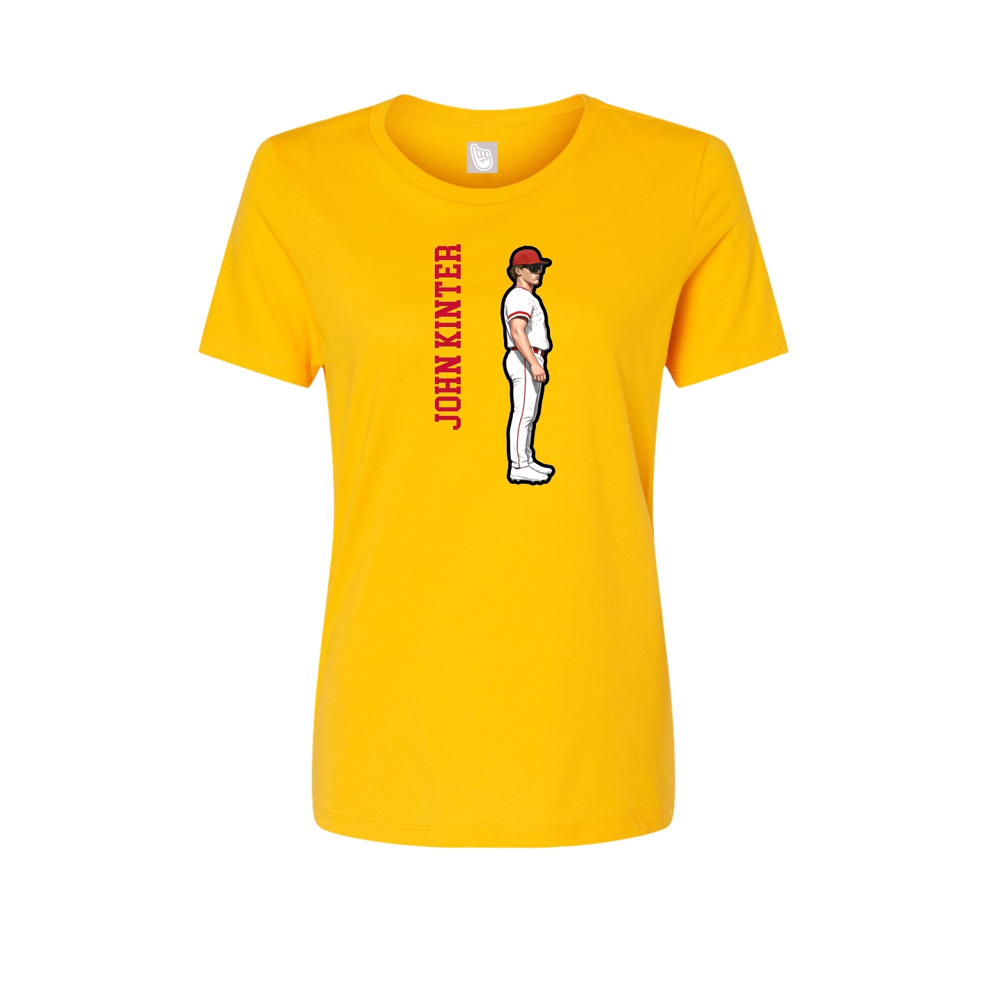 Womens Tee — Name Vertical in Gold