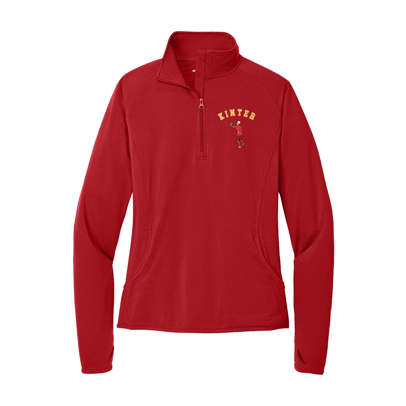 Women's Q-Zip Pullover — Shirsey Arch in Red
