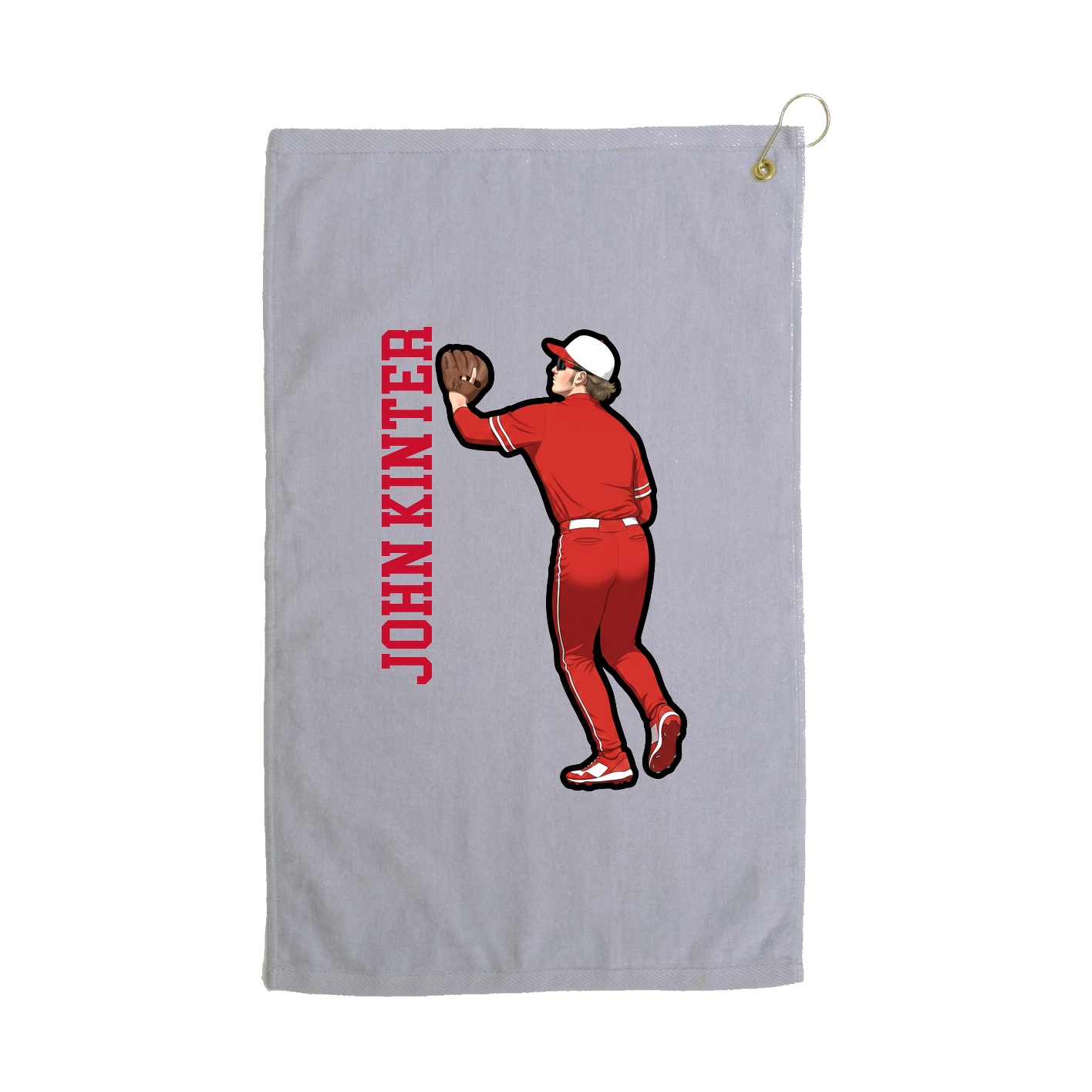 Golf Towel — Name Vertical in Grey