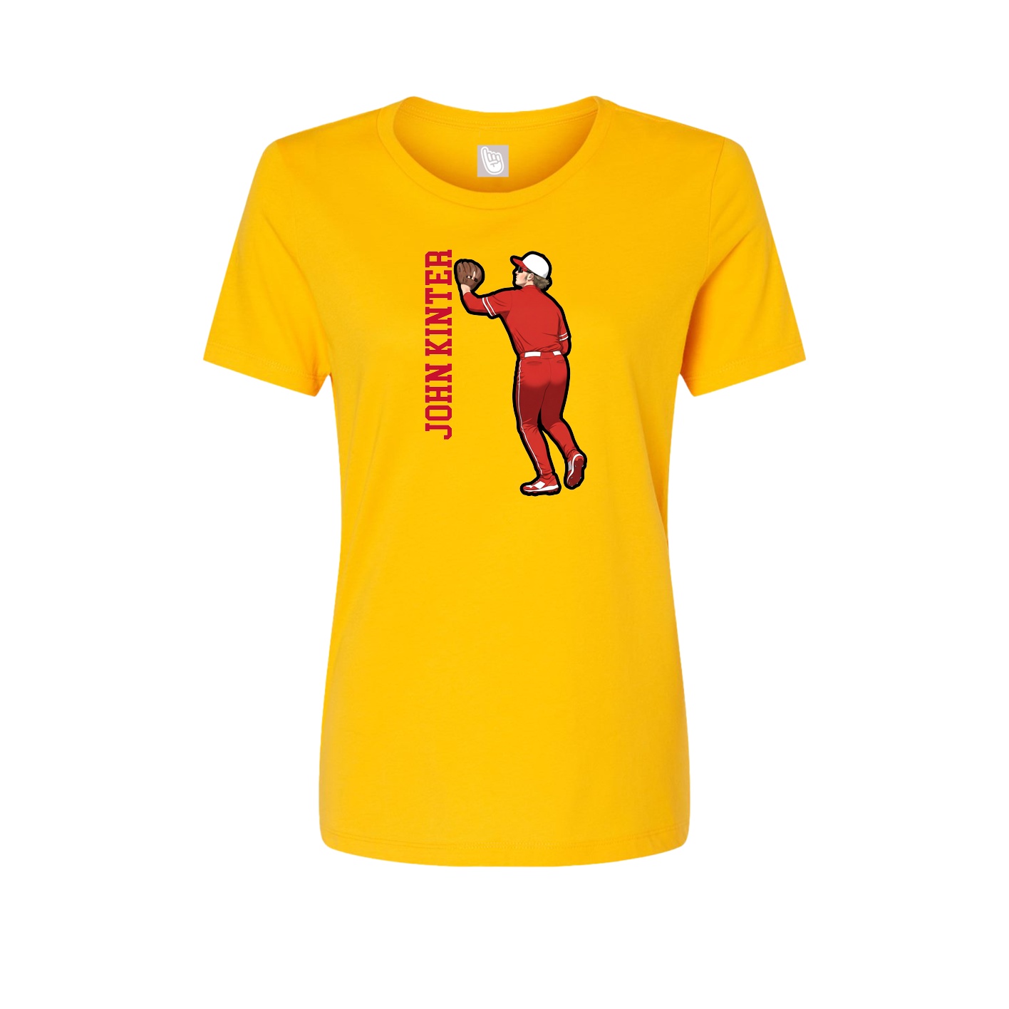 Womens Tee — Name Vertical in Gold
