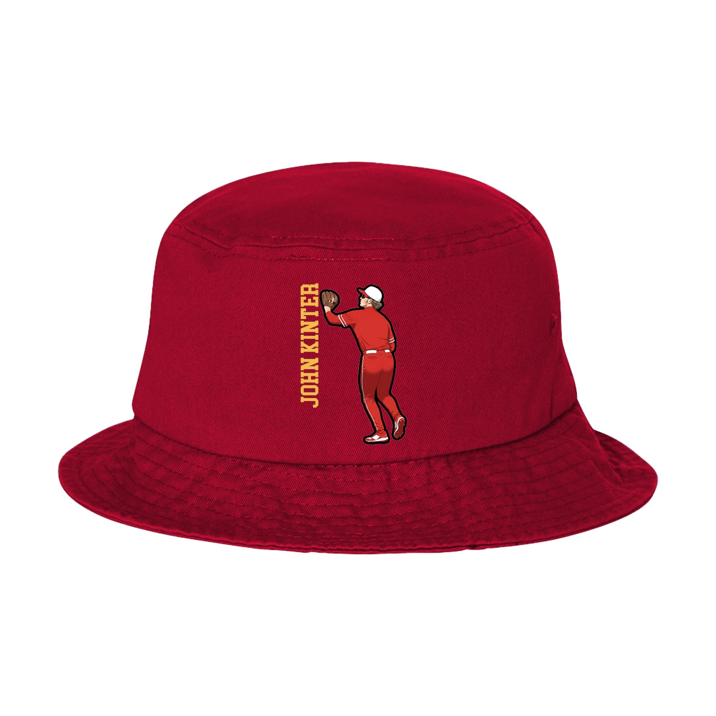 Bucket Cap — Name Vertical in Red