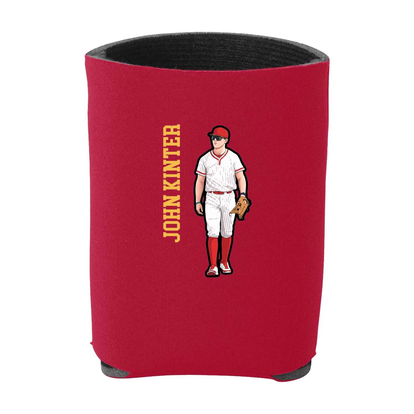 Can Holder — Name Vertical in Red