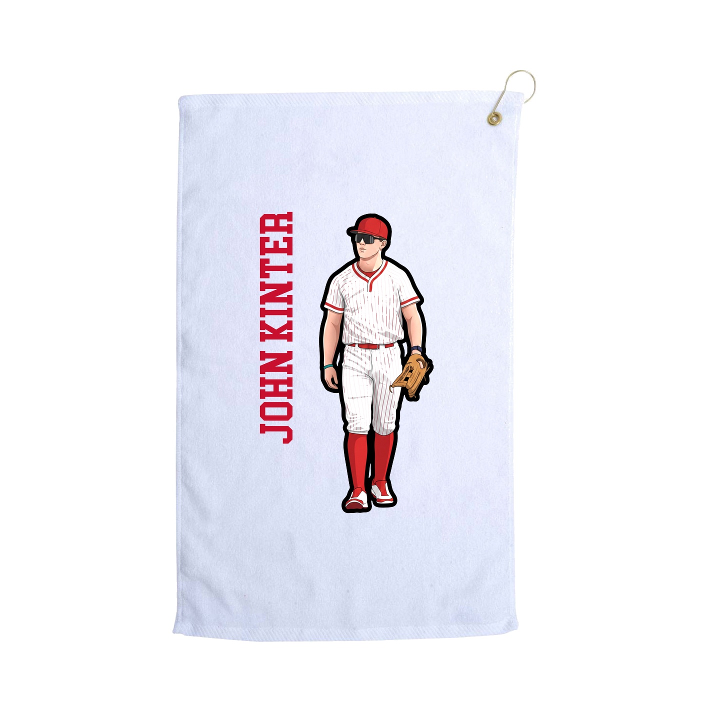 Golf Towel — Name Vertical in White