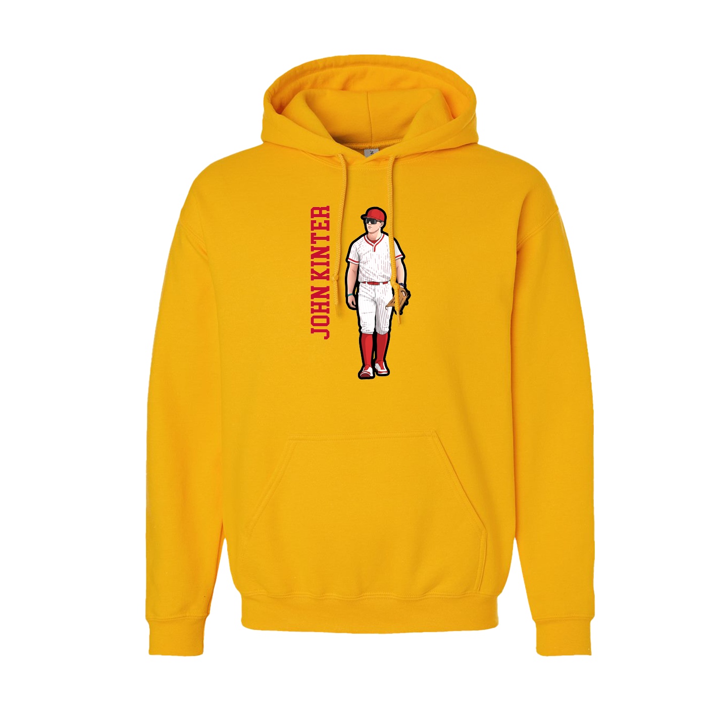 Youth Hoodie — Name Vertical in Gold