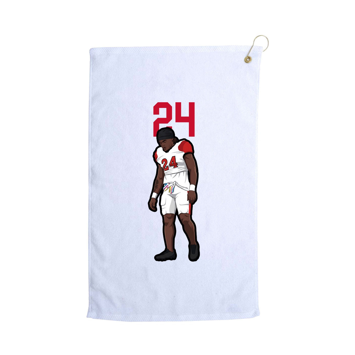 Golf Towel — Number Top in White