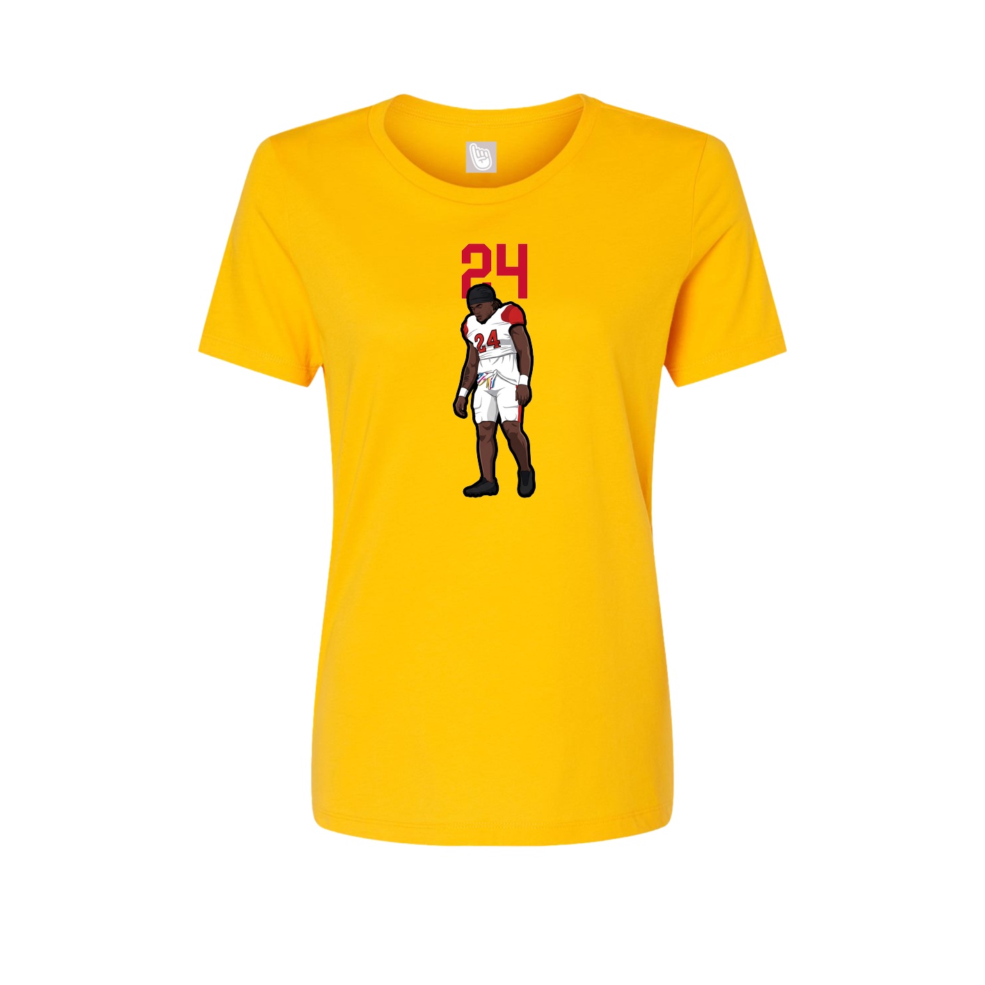 Womens Tee — Number Top in Gold