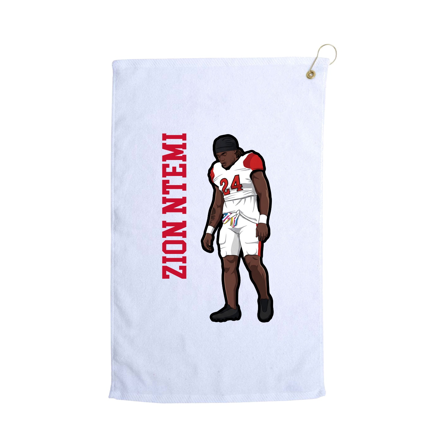 Golf Towel — Name Vertical in White