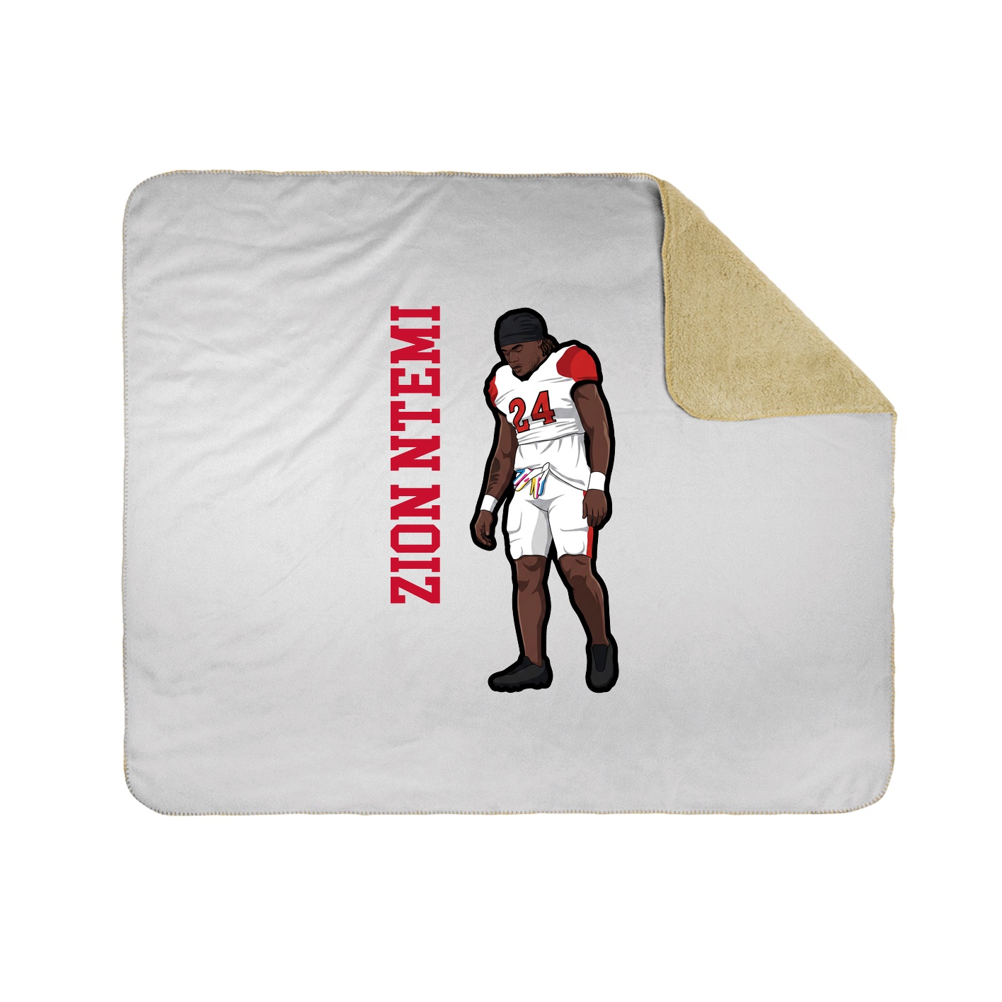 Throw Blanket — Name Vertical in White