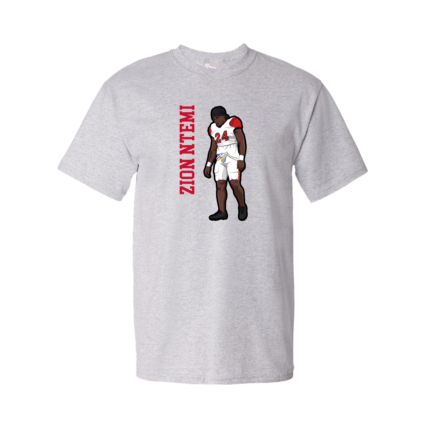 Tee — Name Vertical in Grey