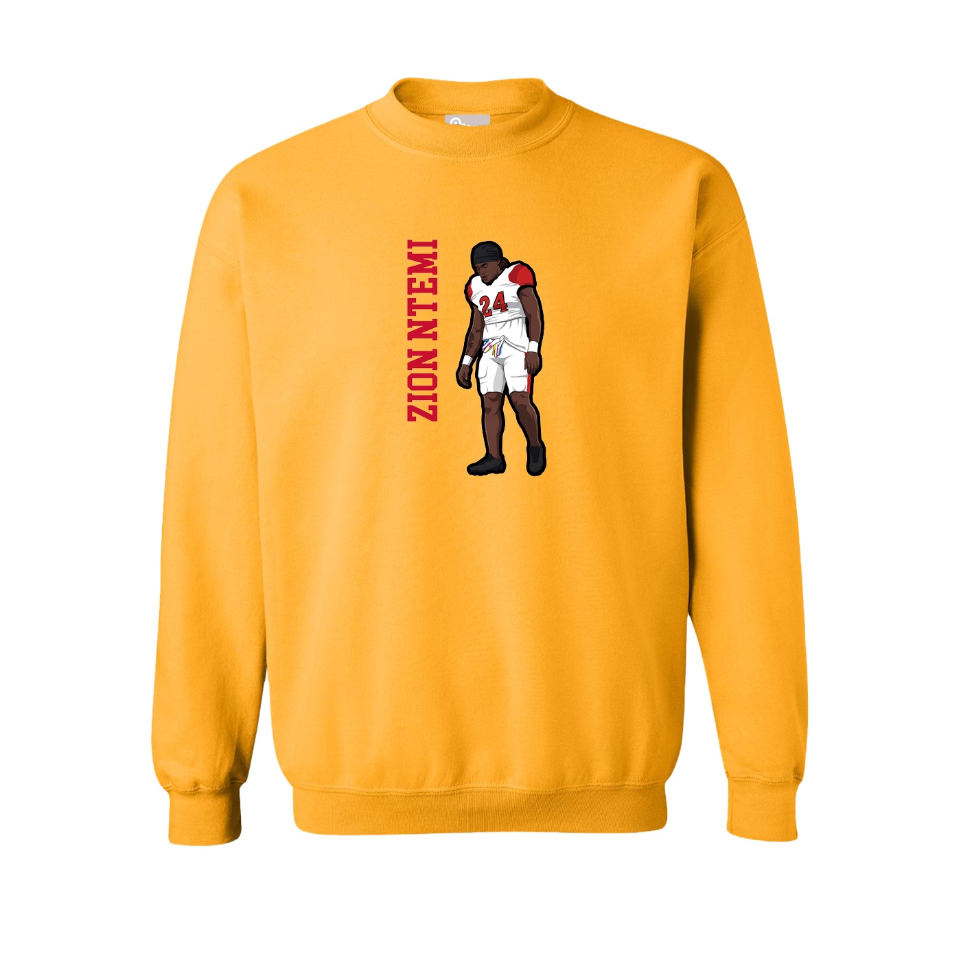 Fleece Crew — Name Vertical in Gold