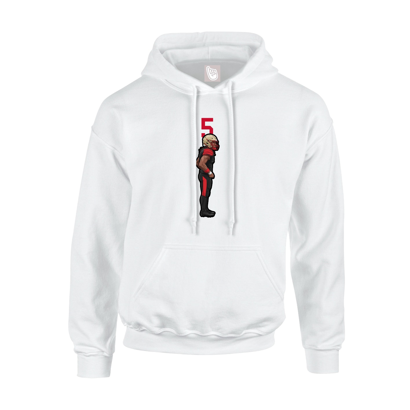 Youth Hoodie — Number Top in White