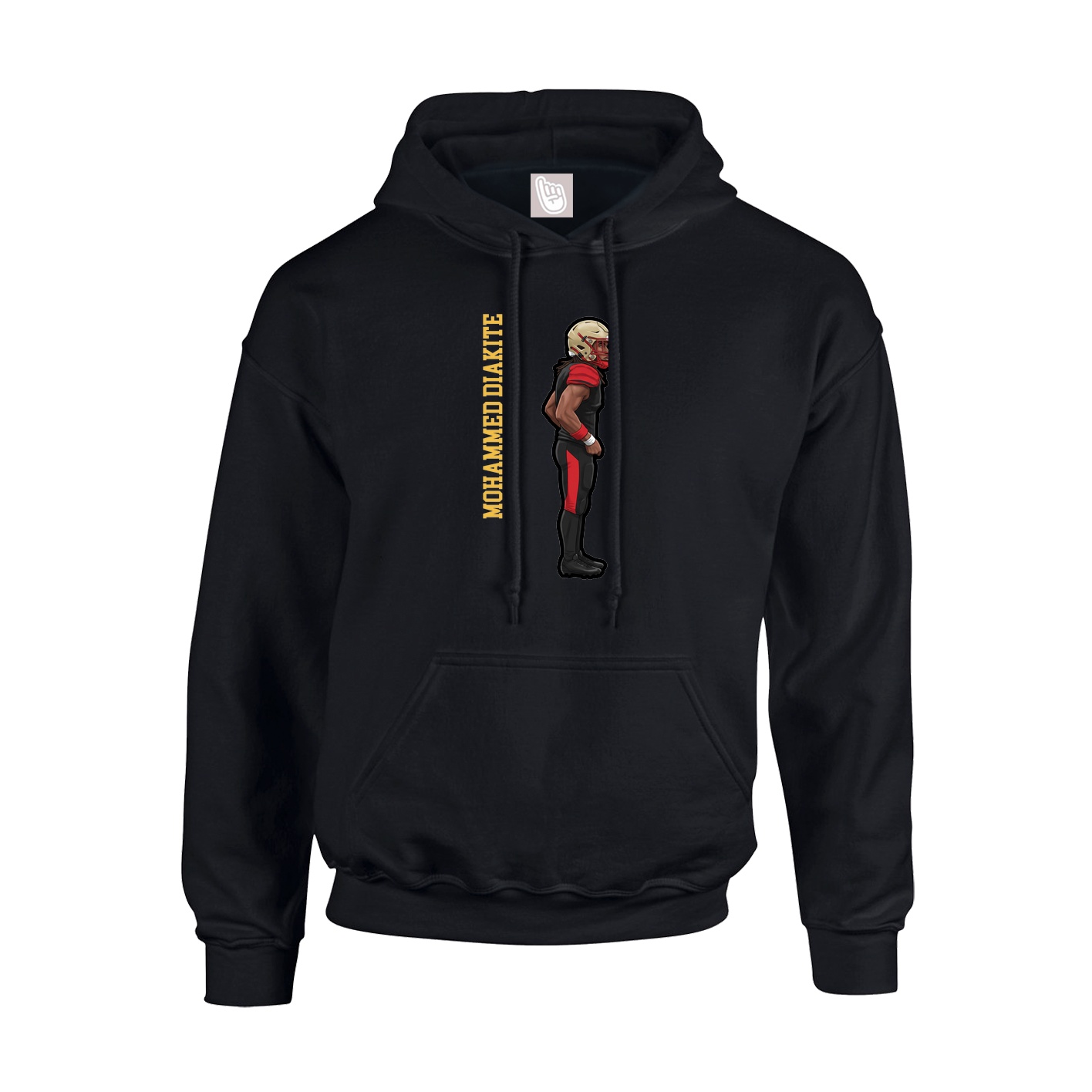 Hoodie — Name Vertical in Black