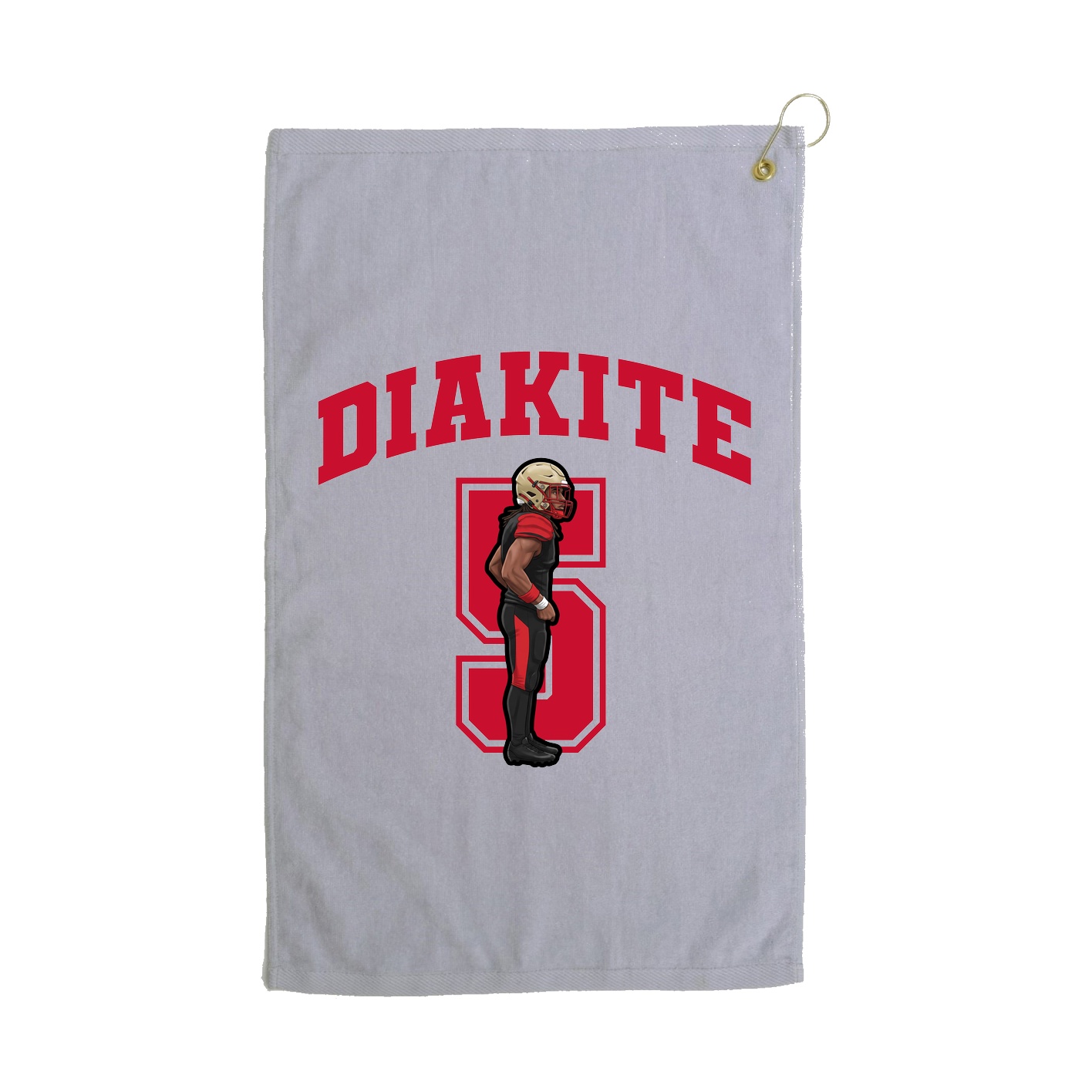 Golf Towel — Number in Grey