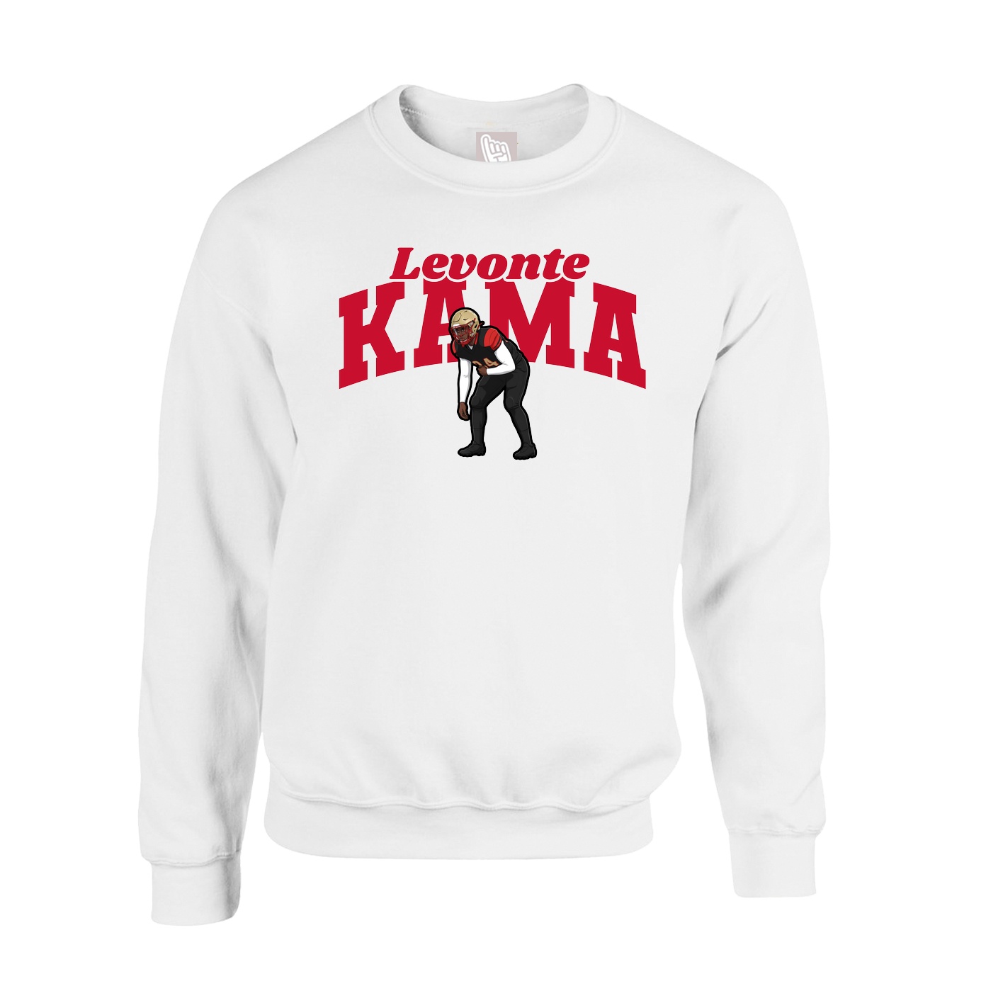 Fleece Crew — Signature Arch in White