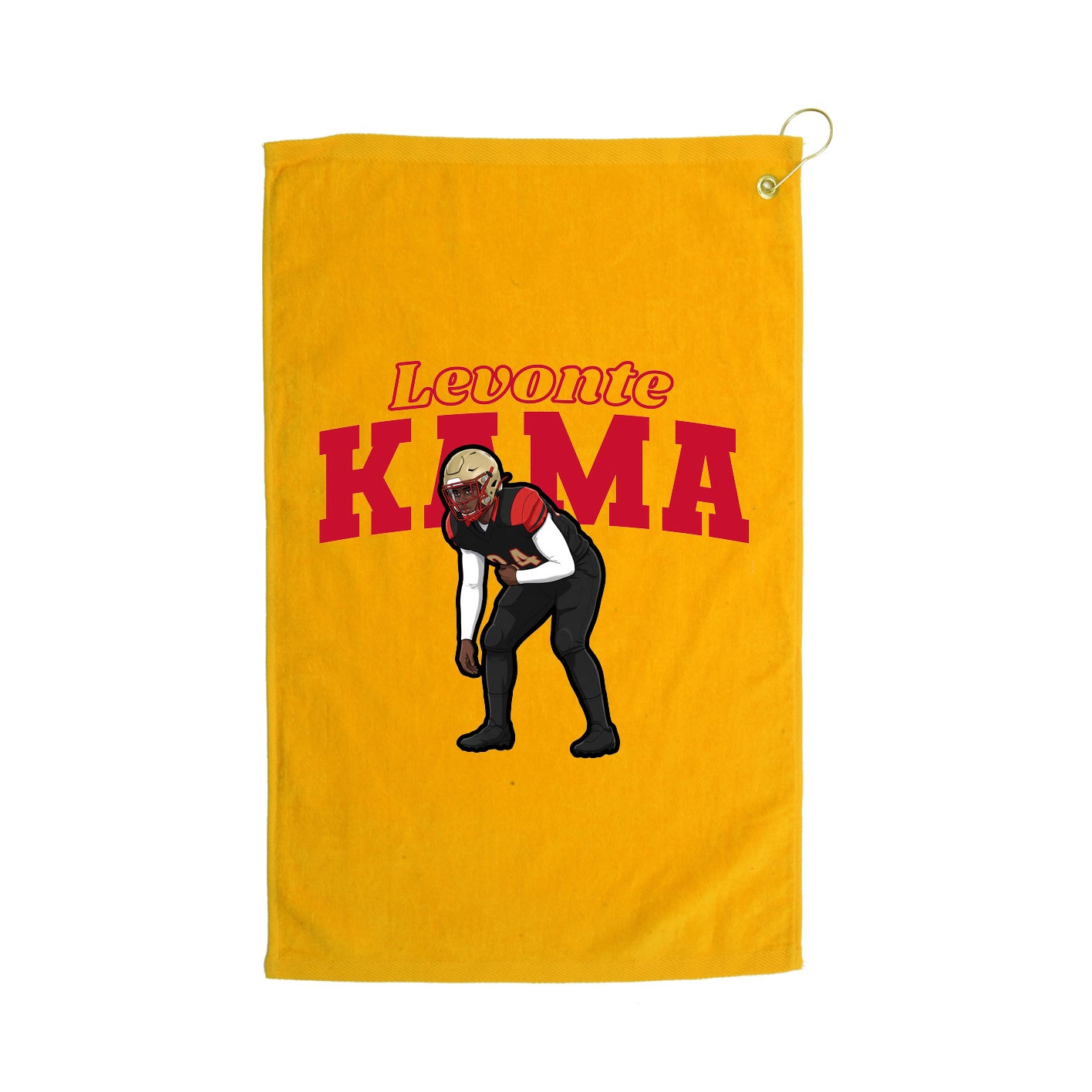 Golf Towel — Name Arch in Gold
