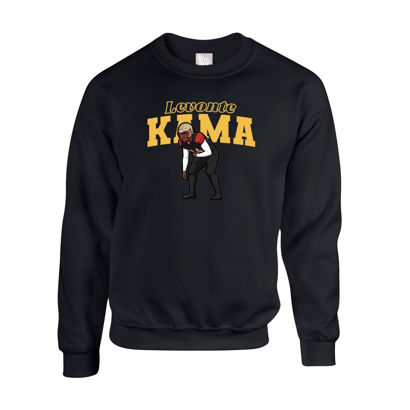 Fleece Crew — Name Arch in Black