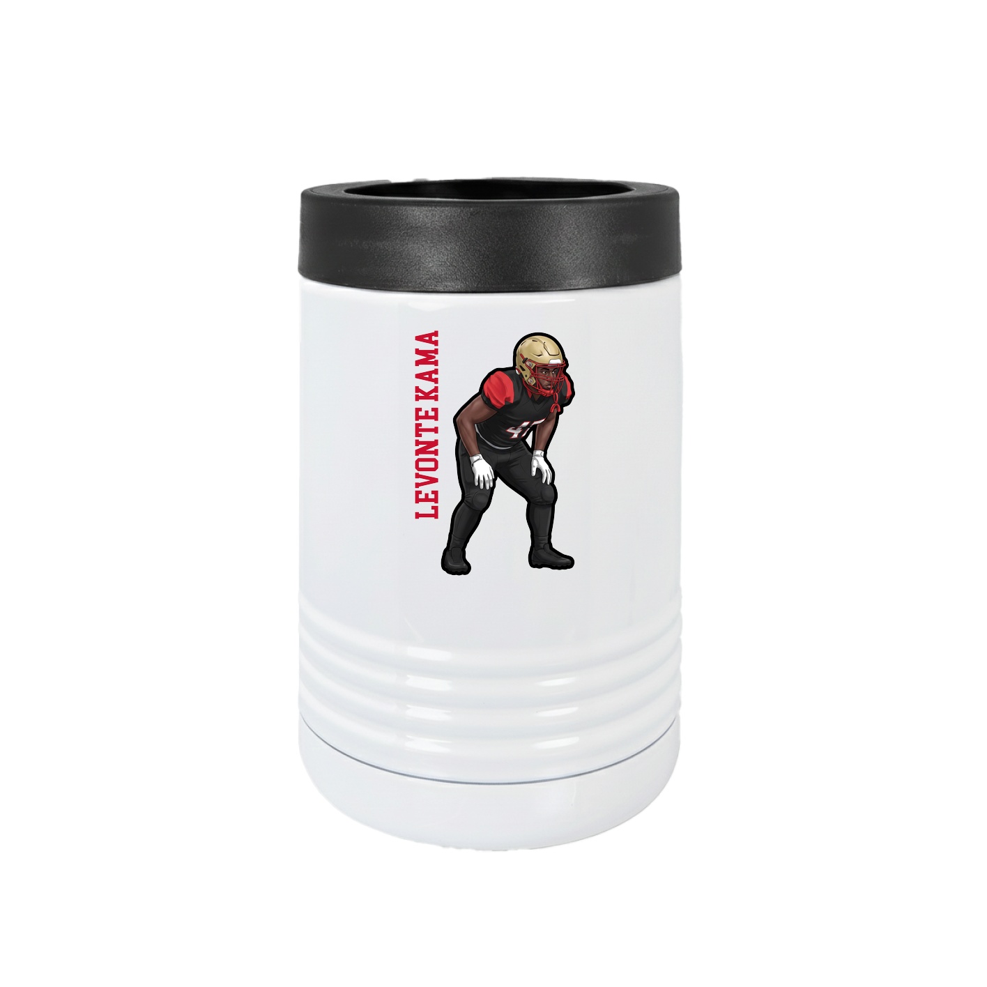 Beverage Holder — Name Vertical in White