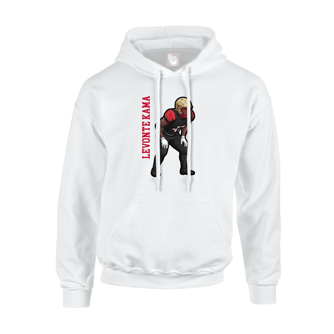 Youth Hoodie — Name Vertical in White