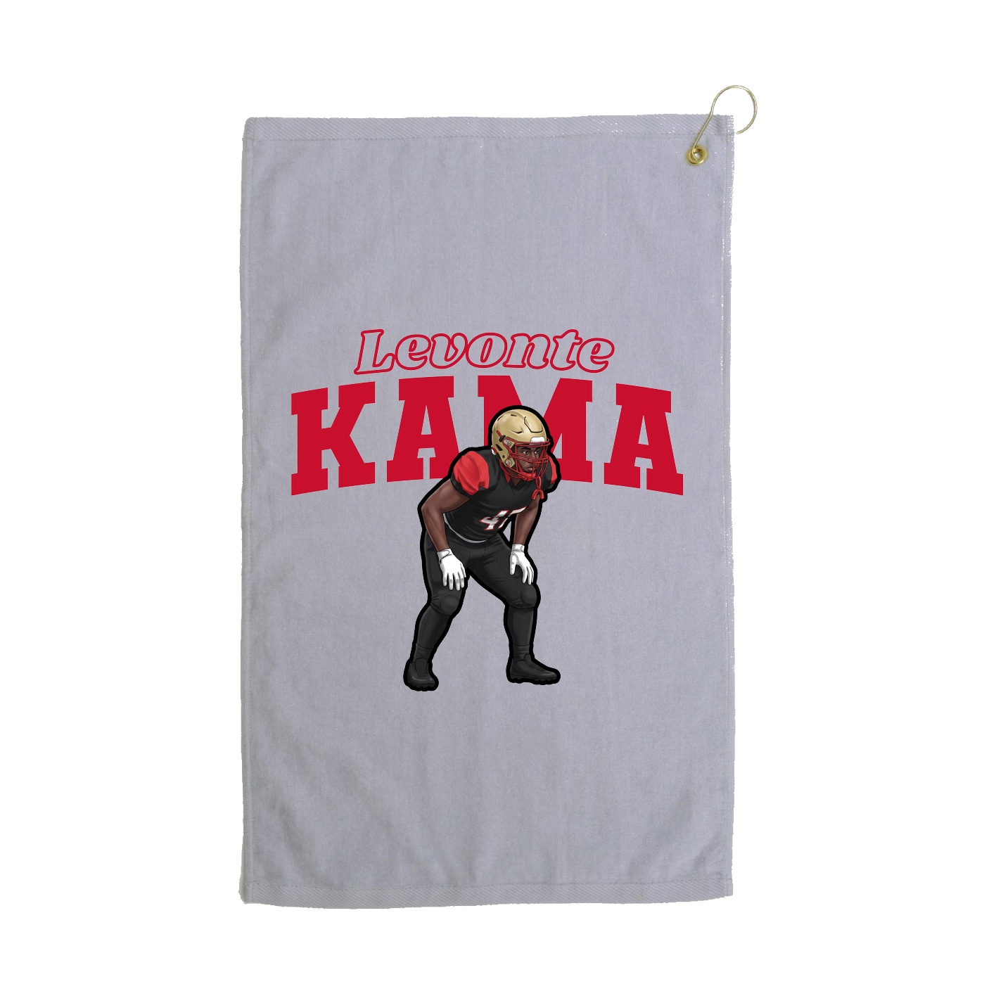 Golf Towel — Name Arch in Grey