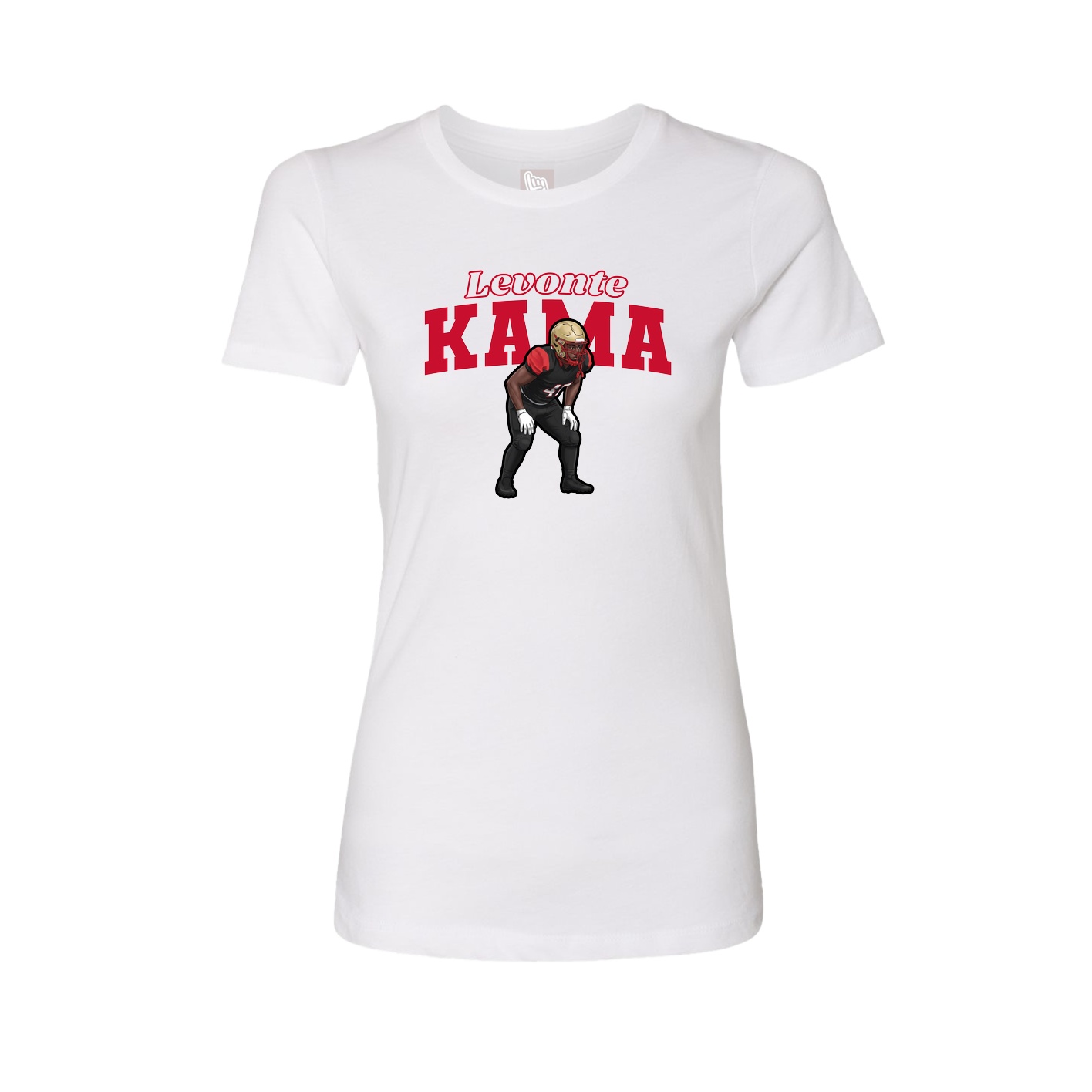 Fitted Women's Tee — Name Arch in White