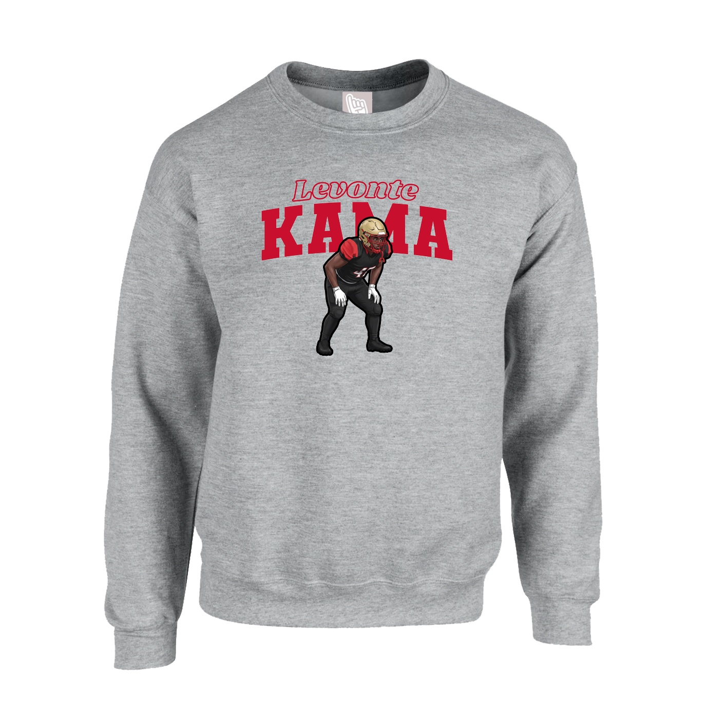 Fleece Crew — Name Arch in Grey