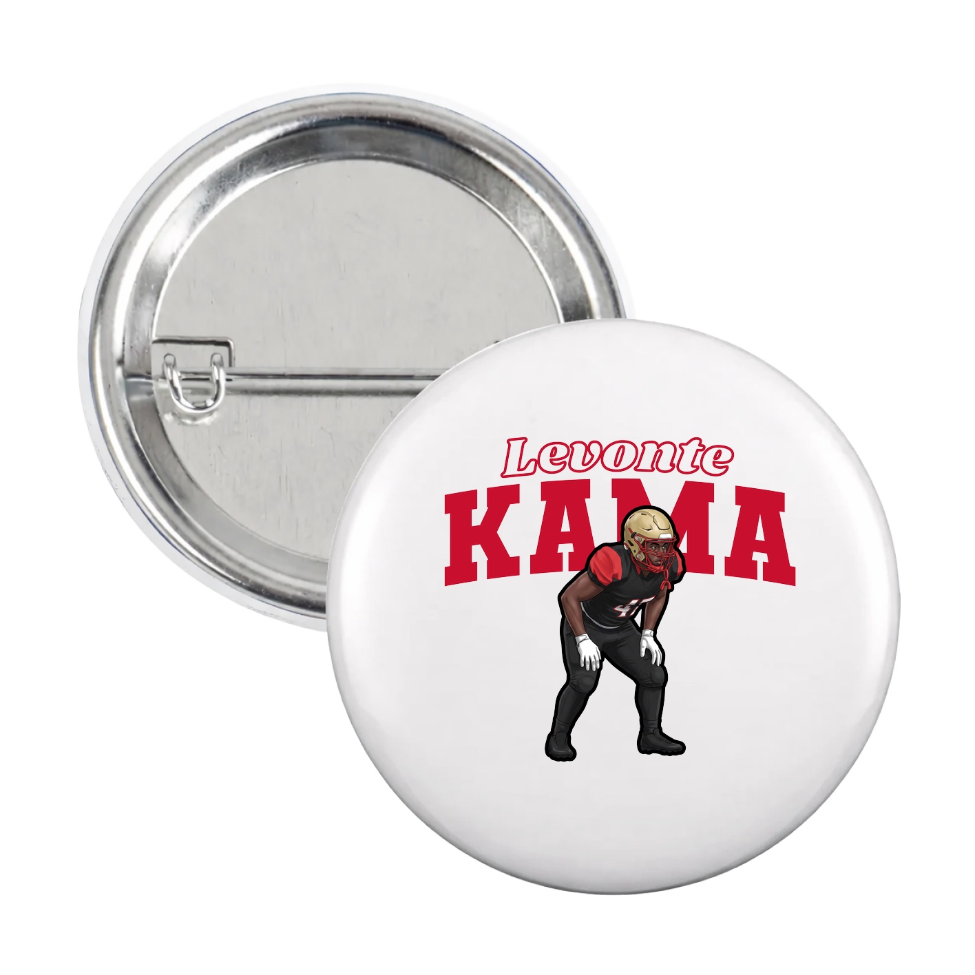 Game Day Button — Name Arch in White