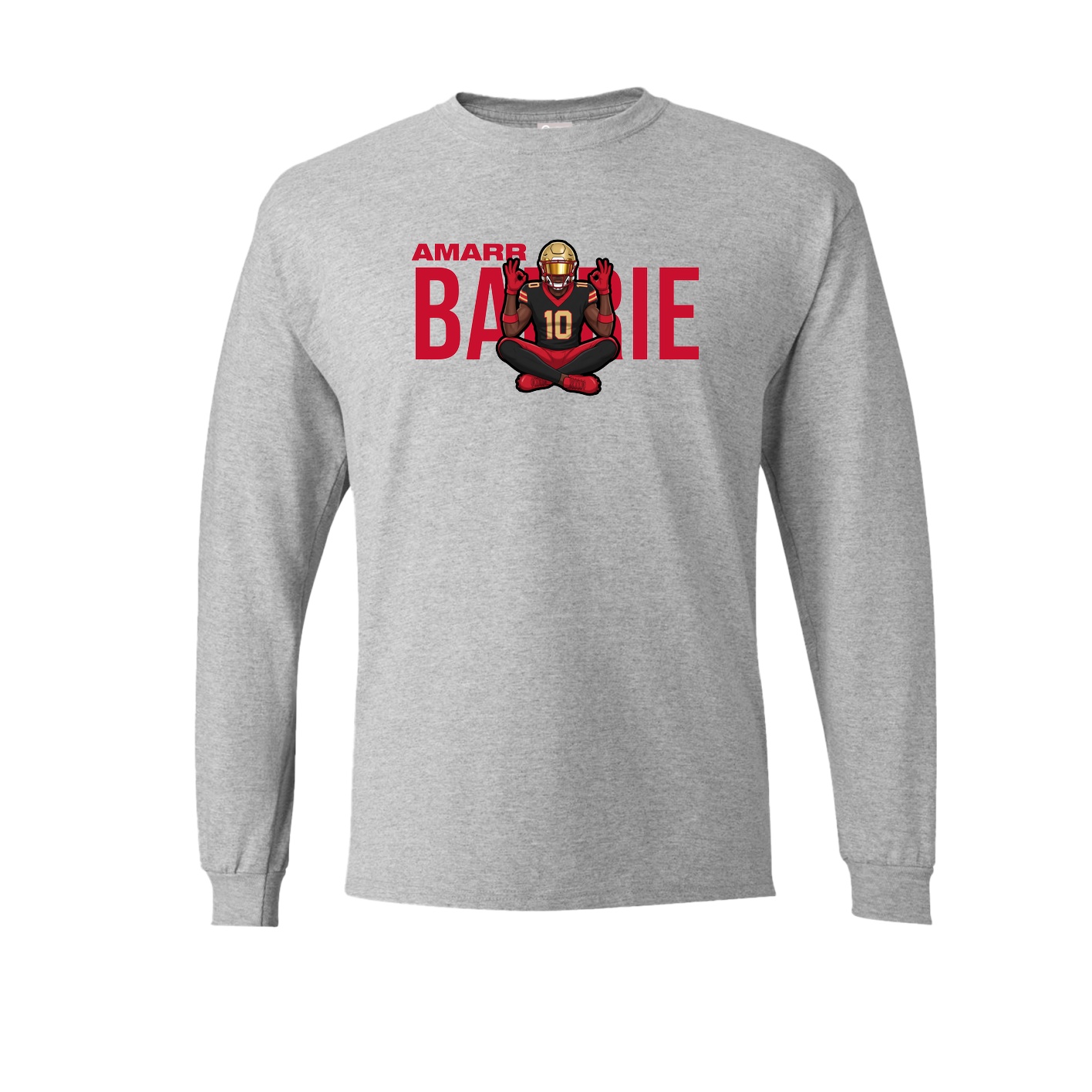 Long Sleeve Tee — Player Name in Grey