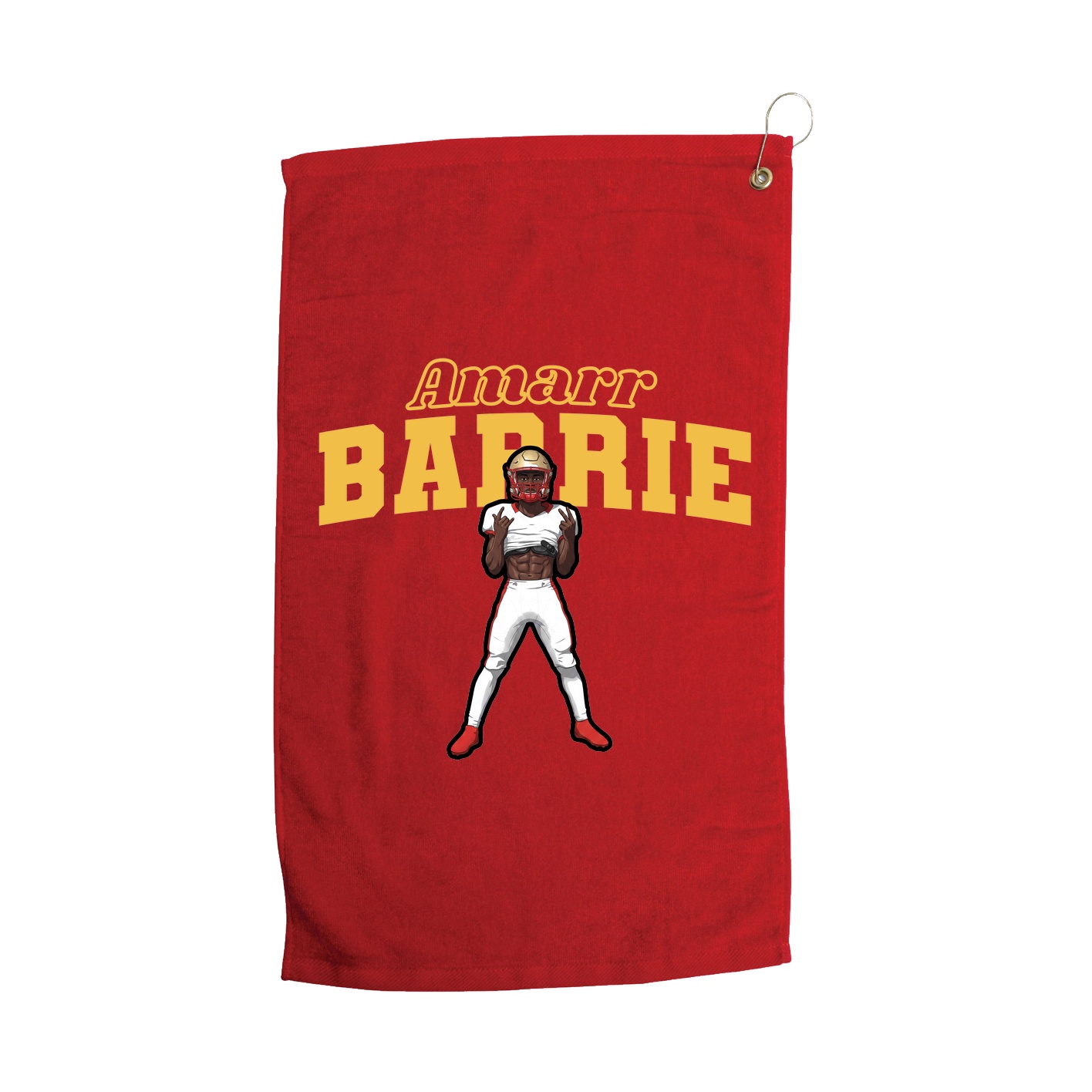 Golf Towel — Name Arch in Red