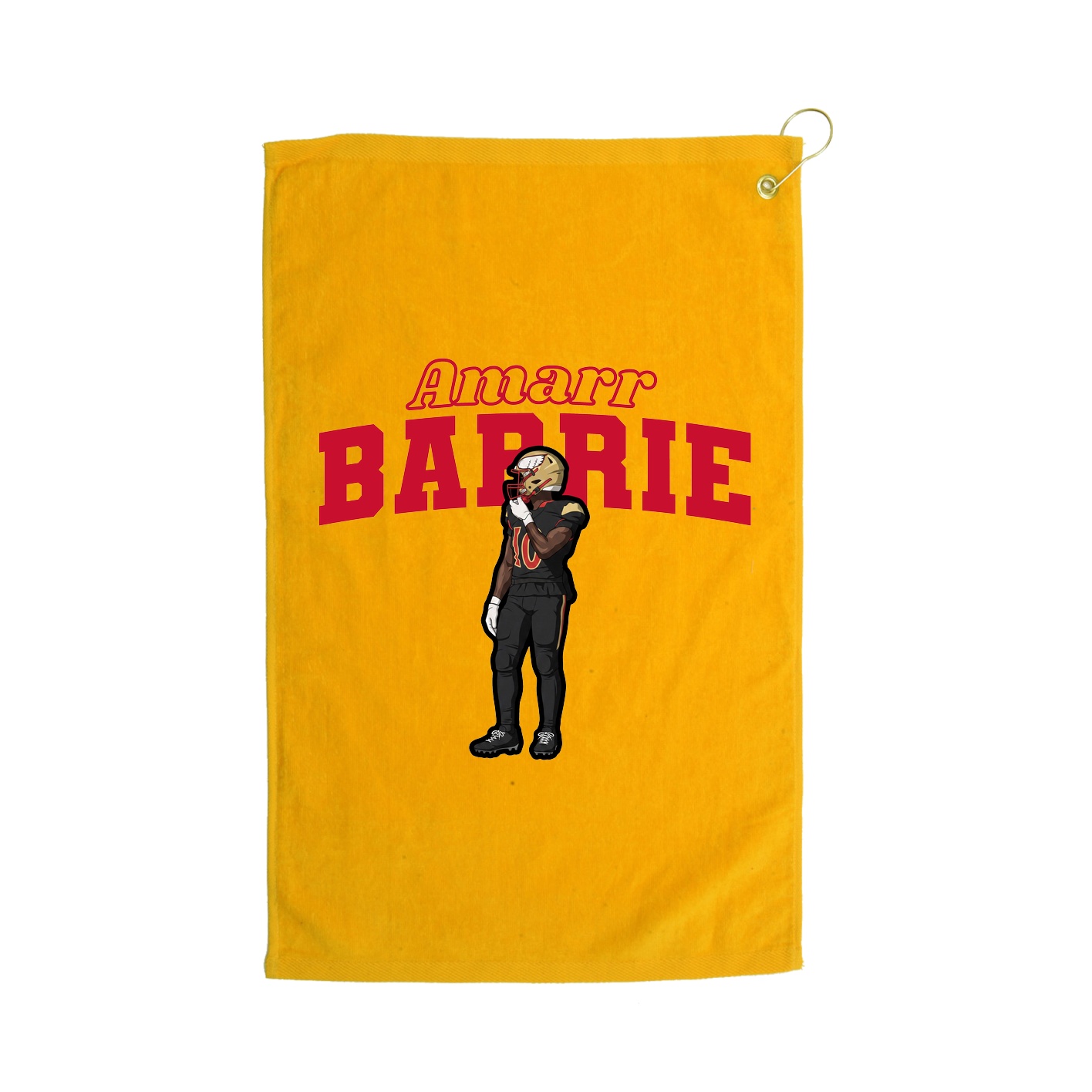Golf Towel — Name Arch in Gold