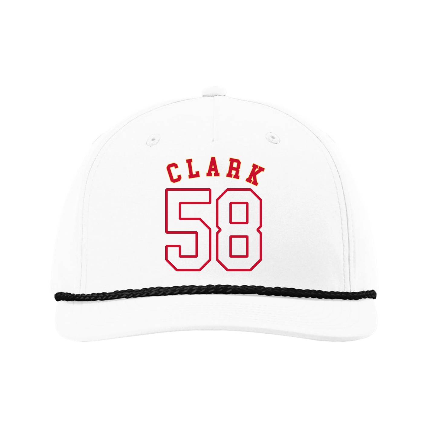 Five-Panel Classic Rope Cap — Shirsey Arch in White