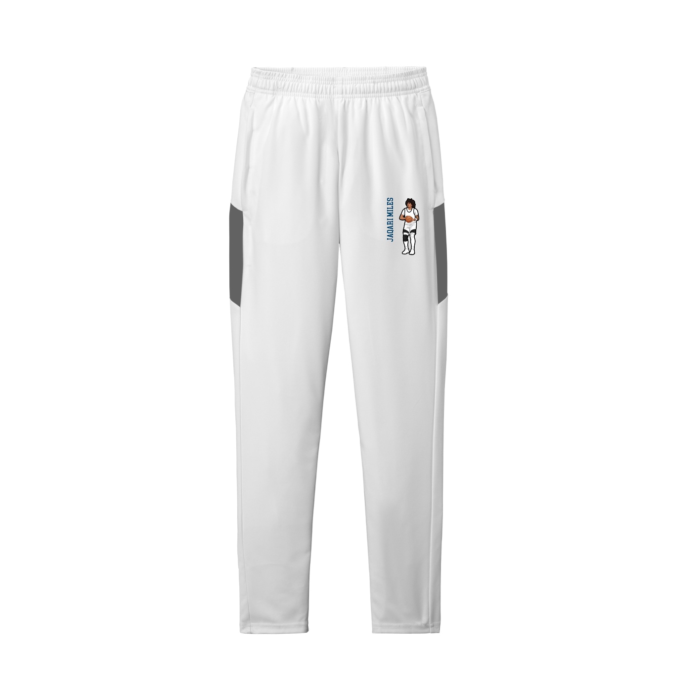 Team Travel Pant — Name Vertical in White/Grey
