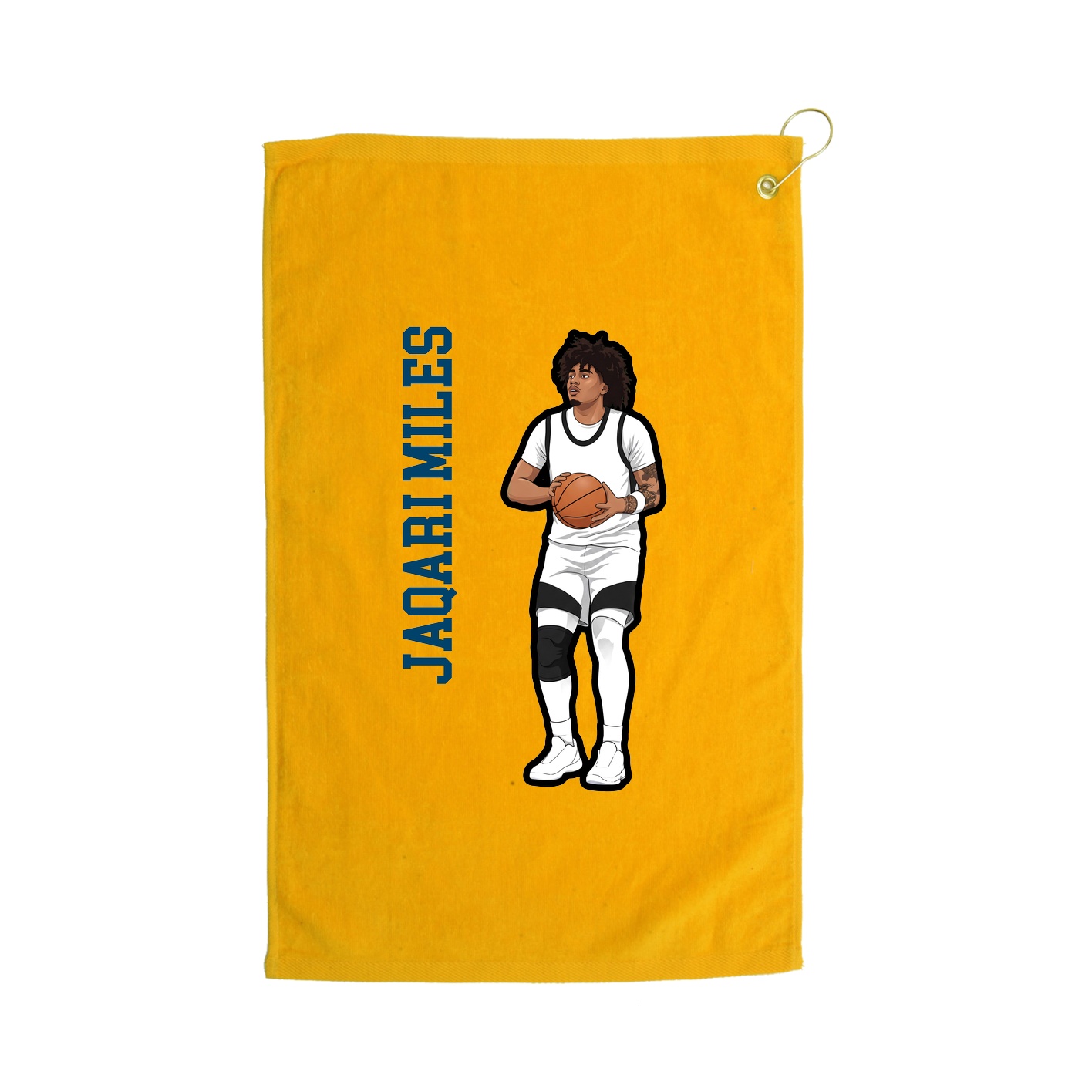 Golf Towel — Name Vertical in Gold