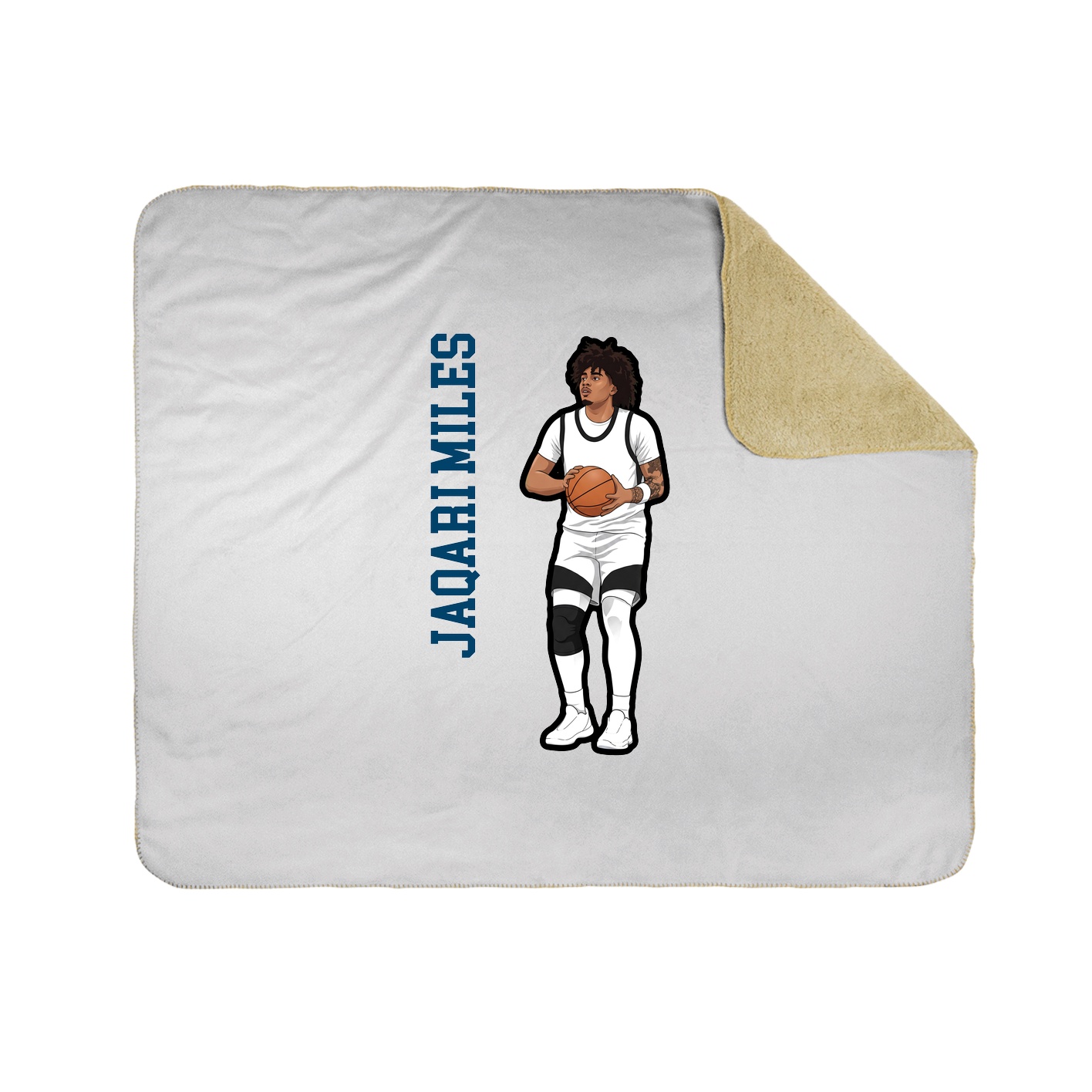 Throw Blanket — Name Vertical in White