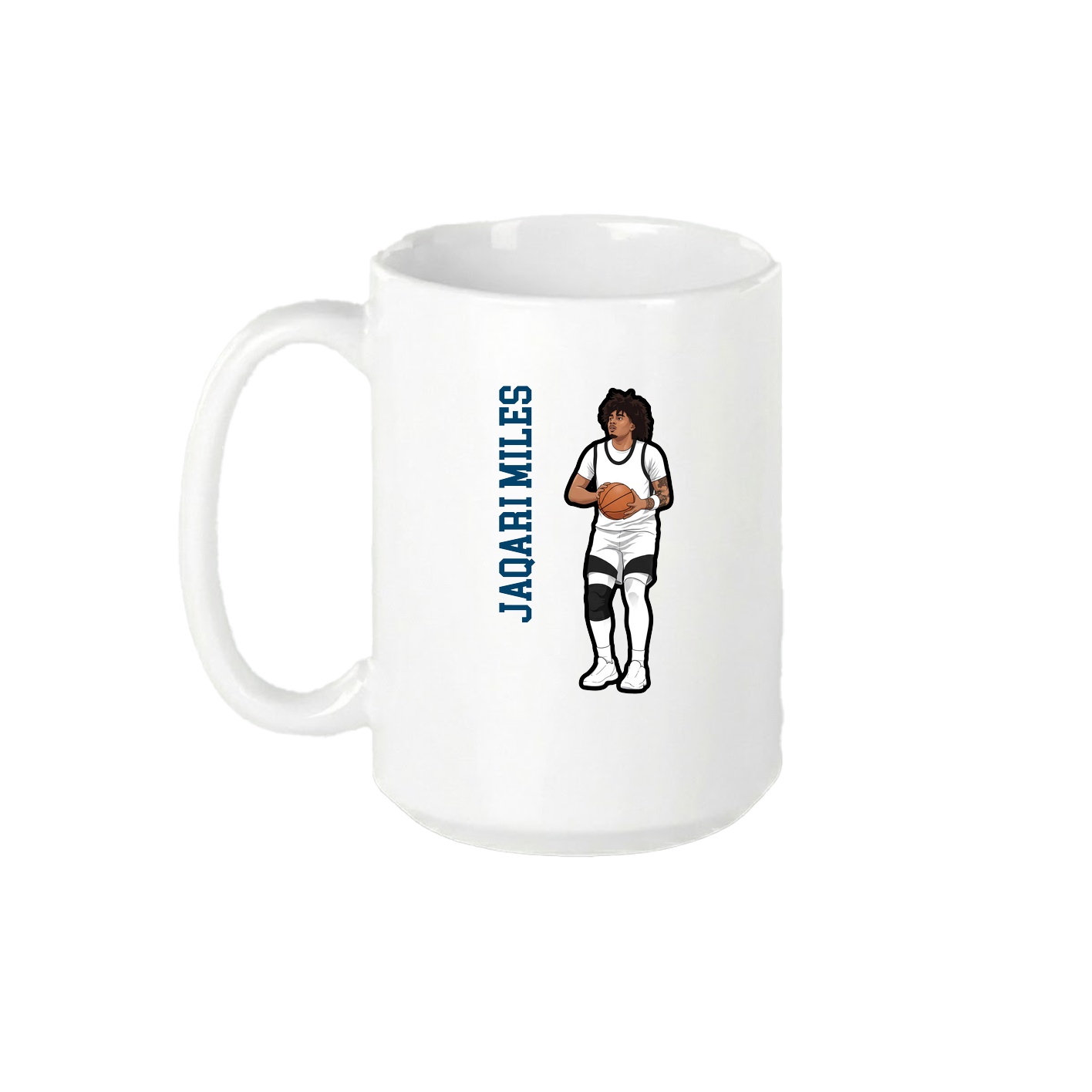 15oz Coffee Mug — Name Vertical in White