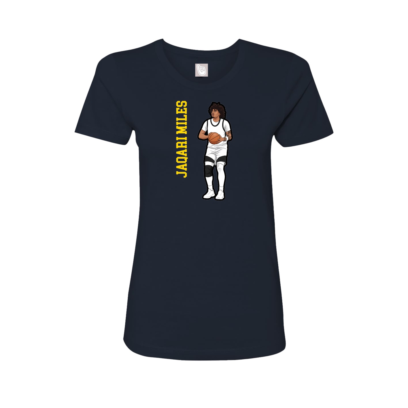 Fitted Women's Tee — Name Vertical in Navy
