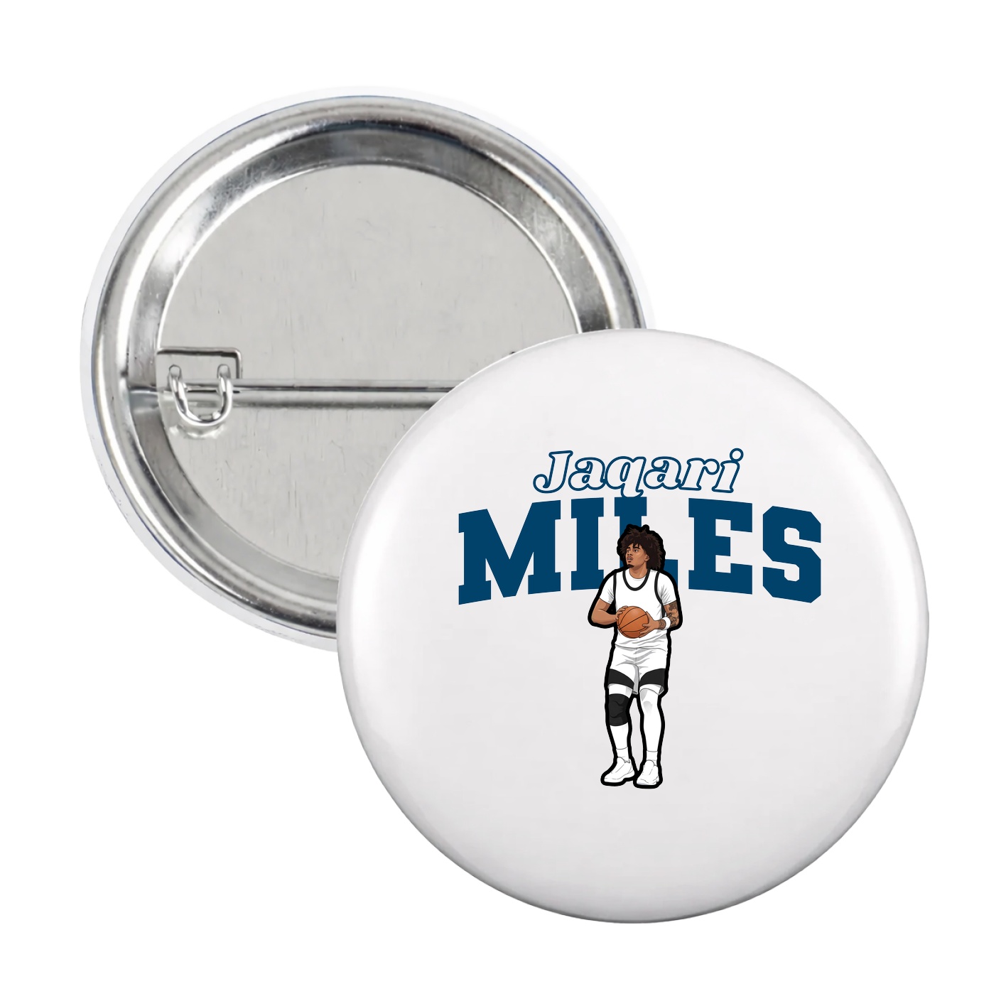 Game Day Button — Name Arch in White