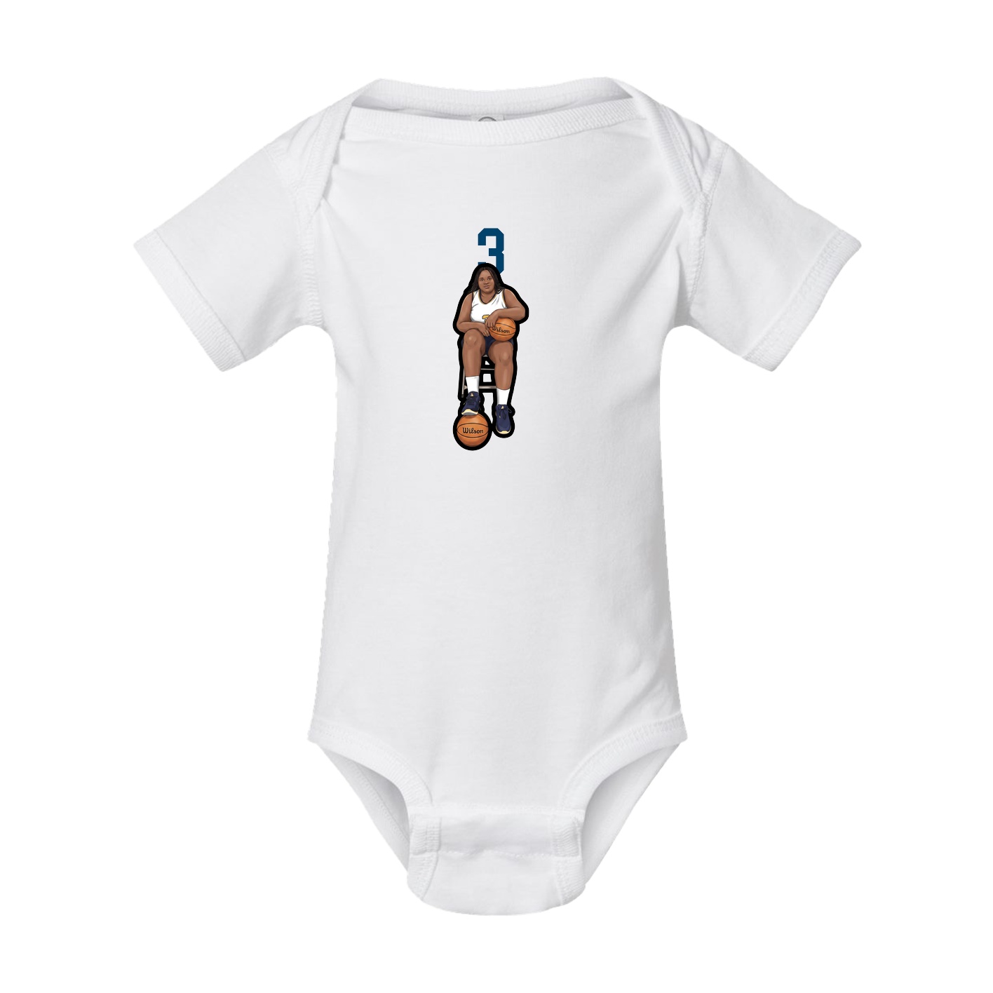 Baby Onesie — Number Top in White